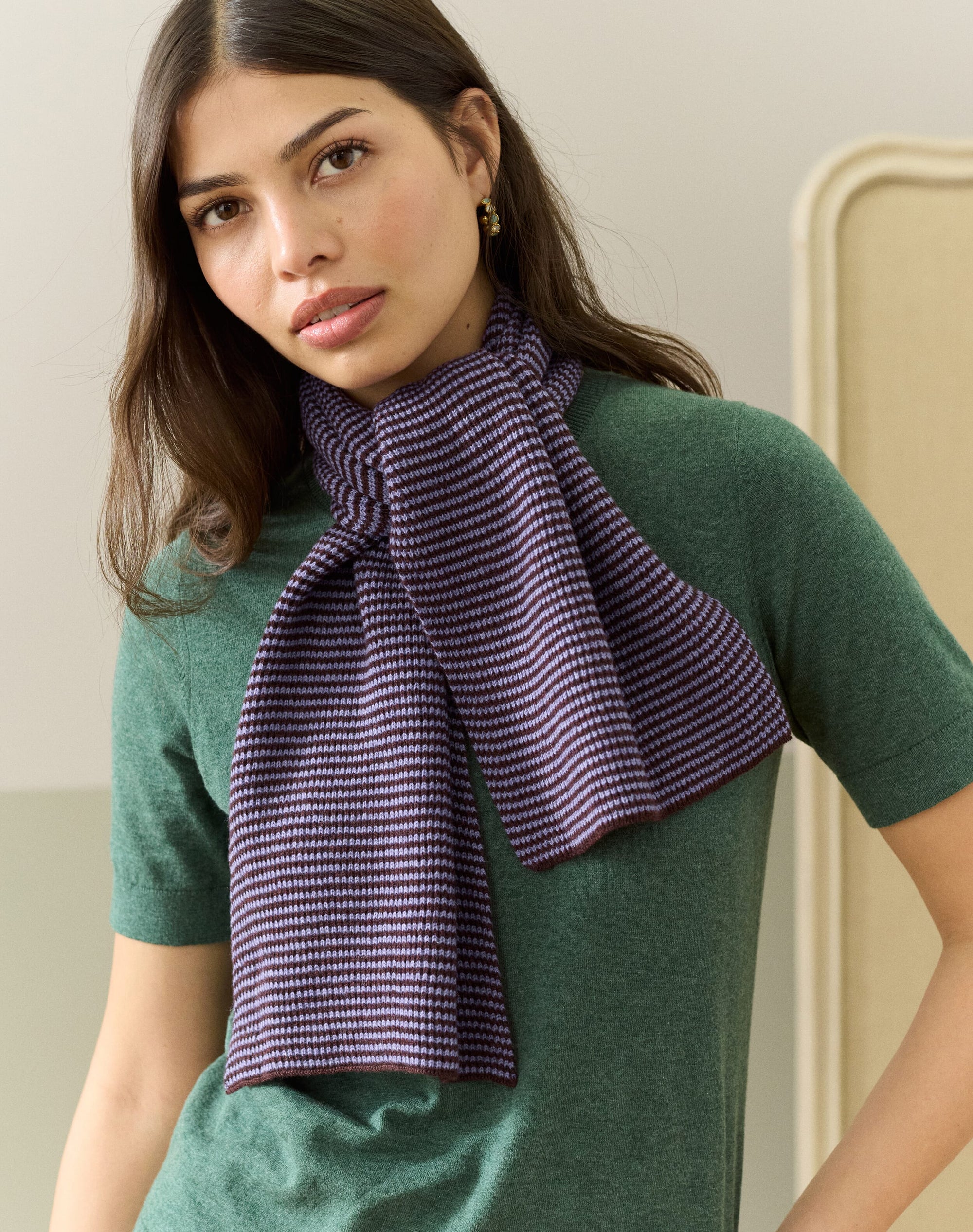 Cashmere Fine Stripe Scarf