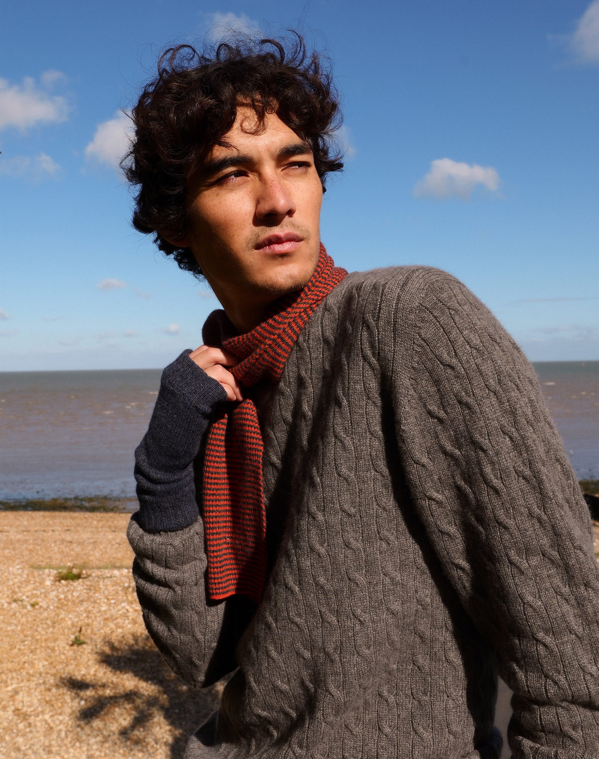 Cashmere Fine Stripe Scarf