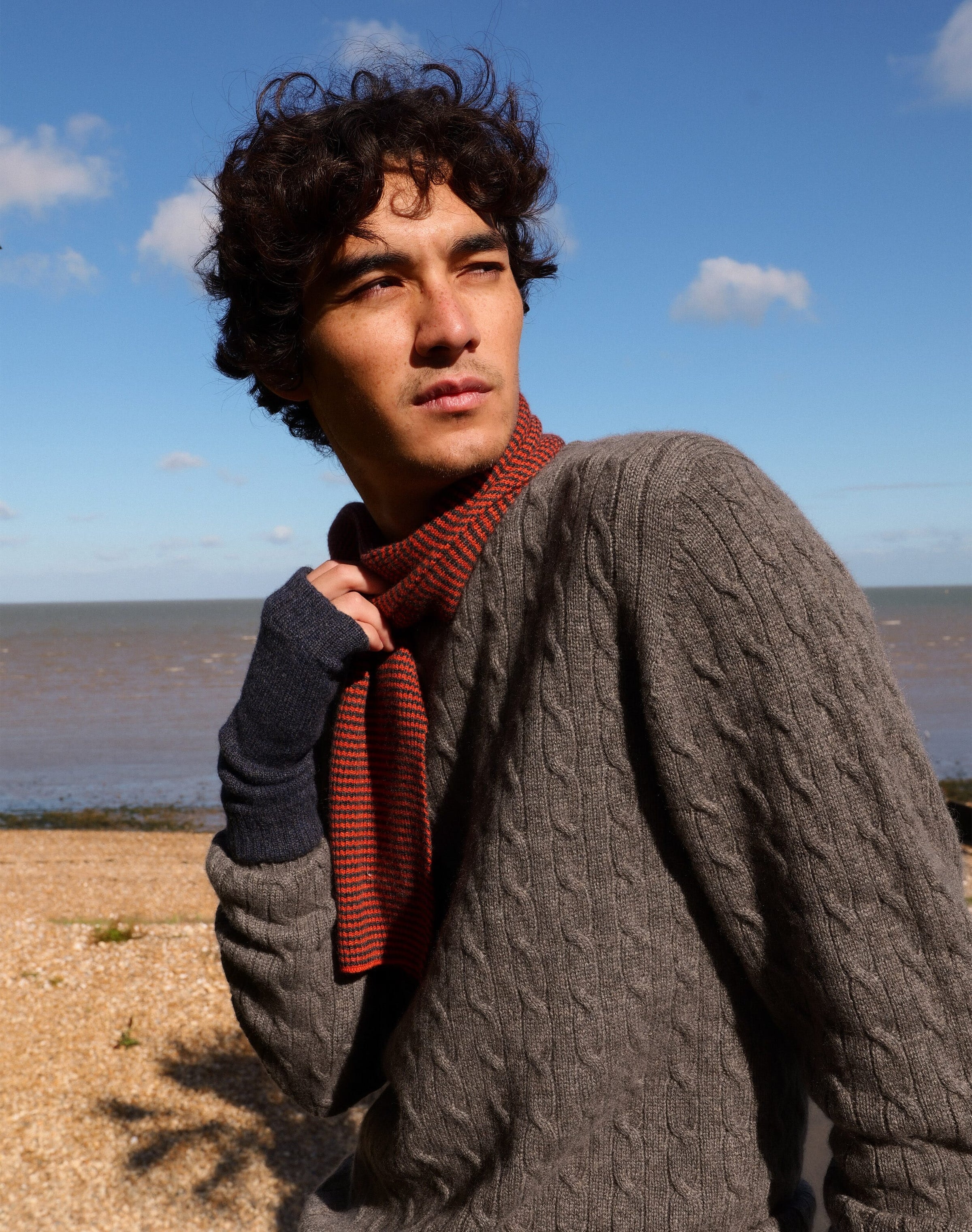 Cashmere Fine Stripe Scarf