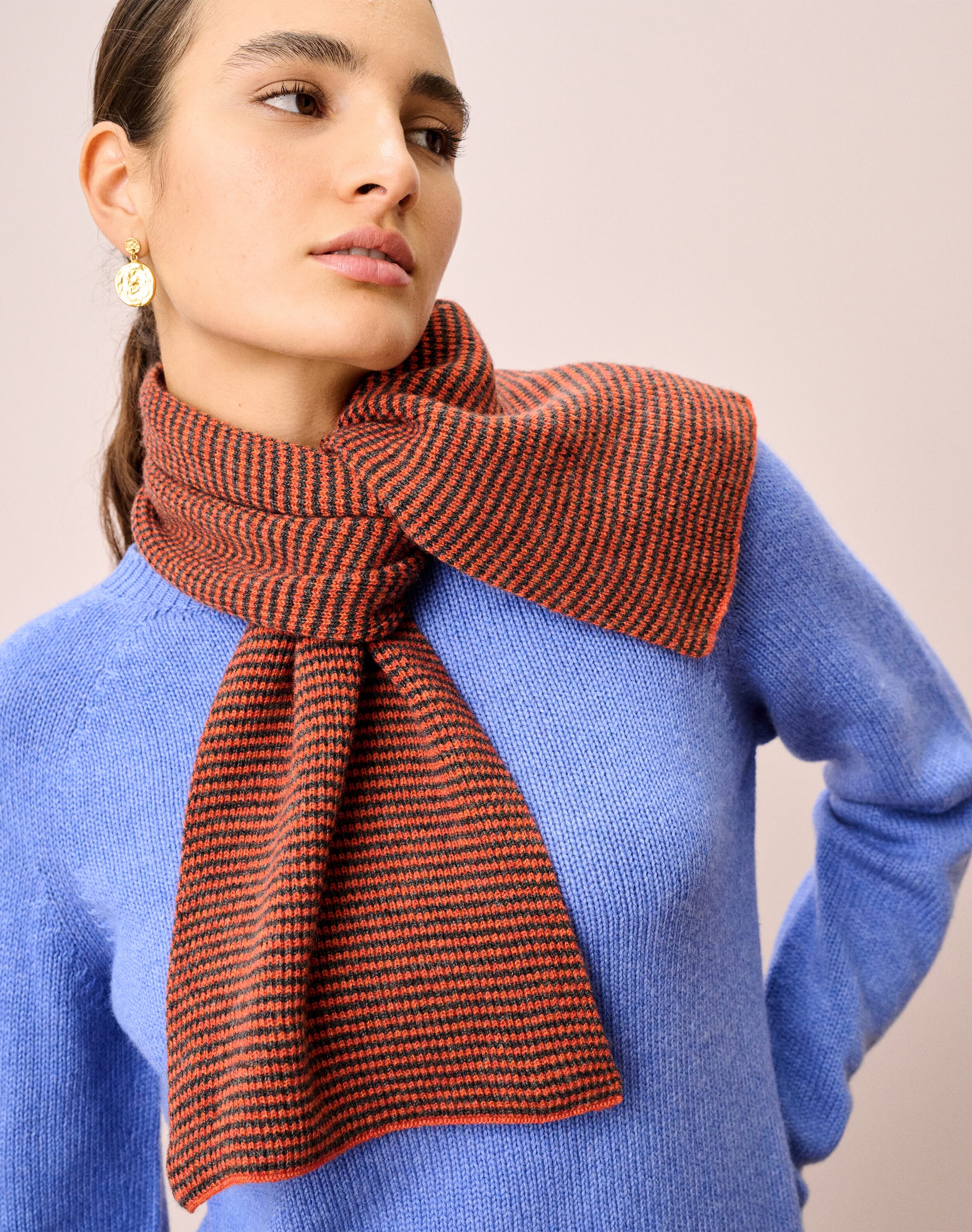 Cashmere Fine Stripe Scarf