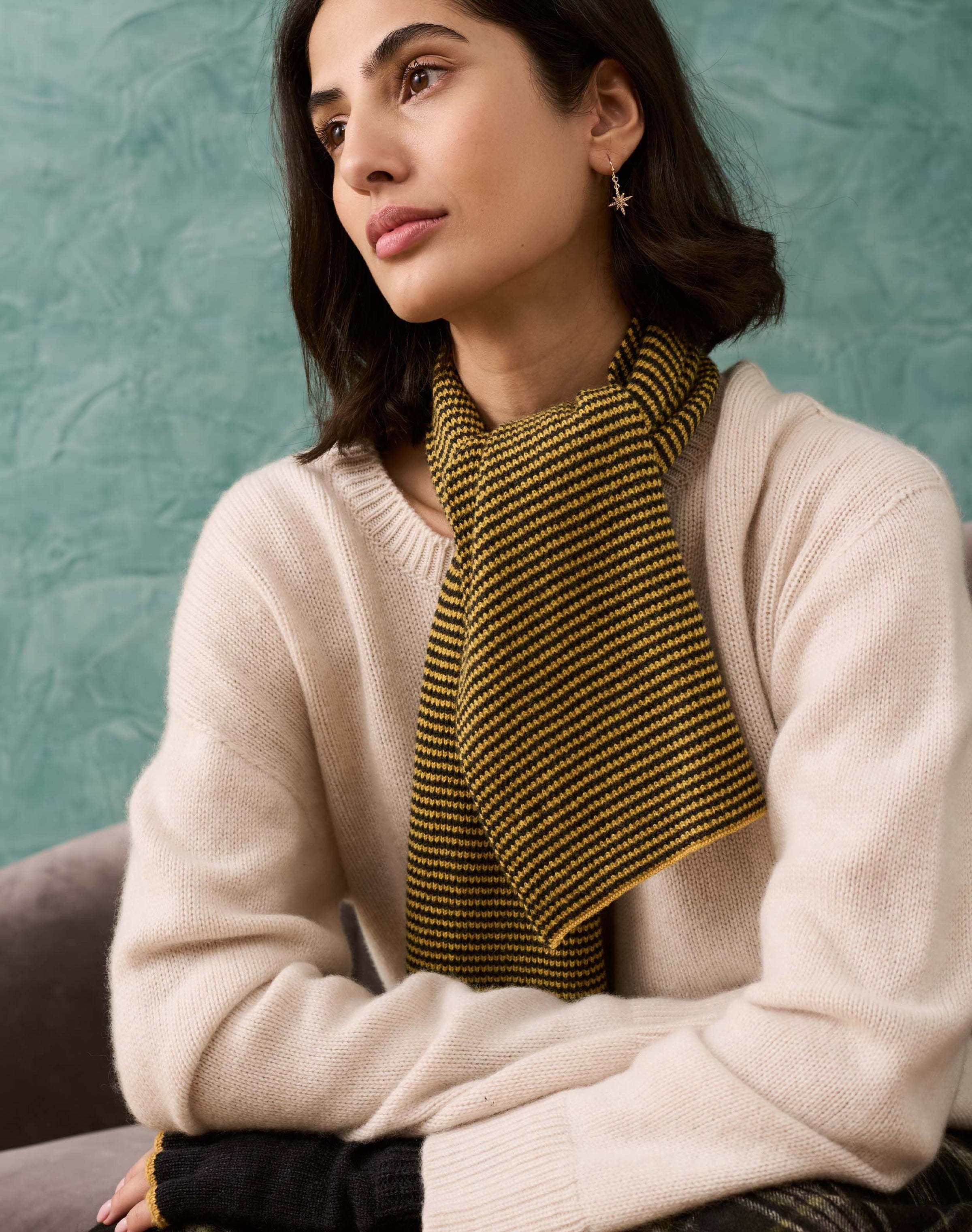 Cashmere Fine Stripe Scarf