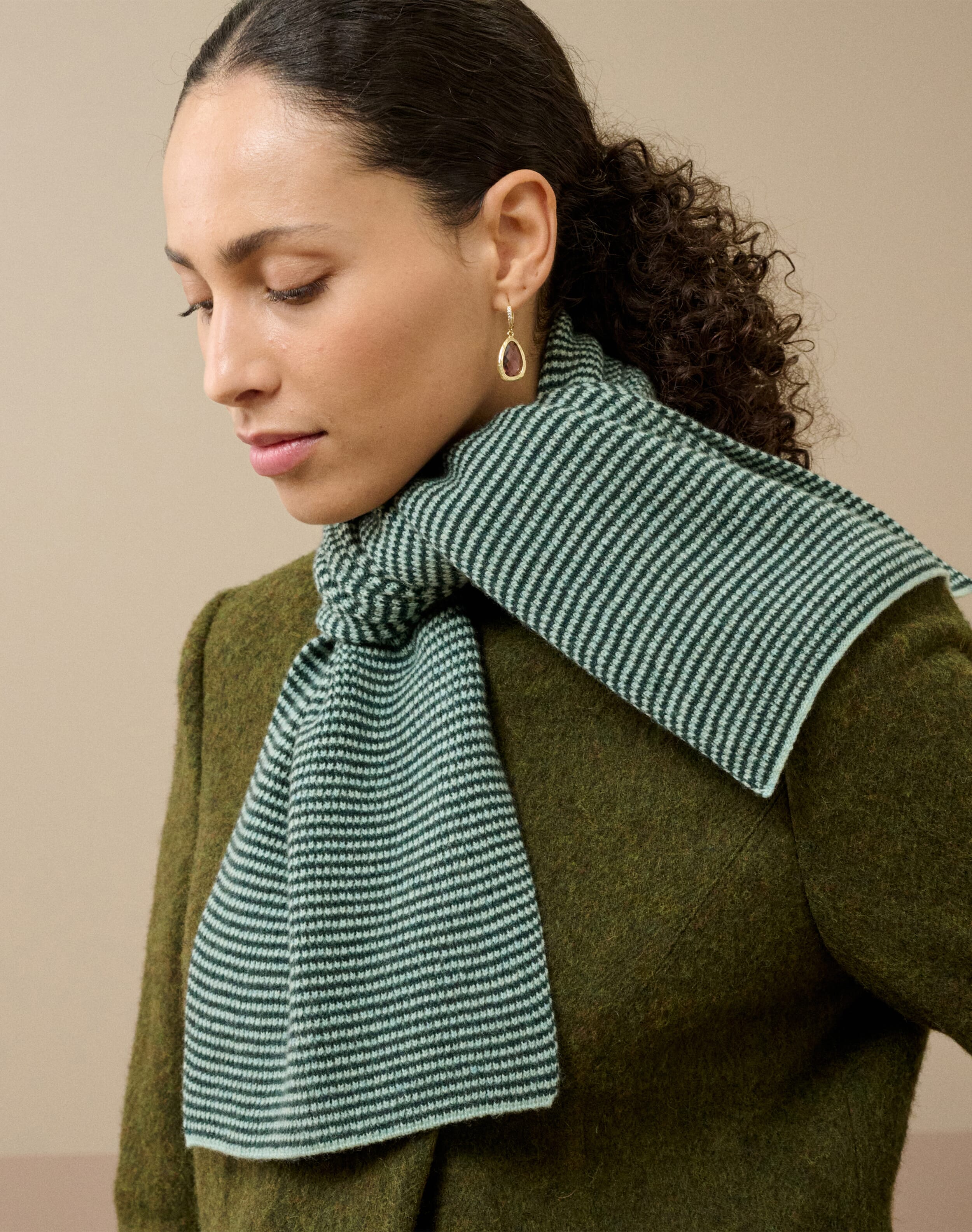 Cashmere Fine Stripe Scarf