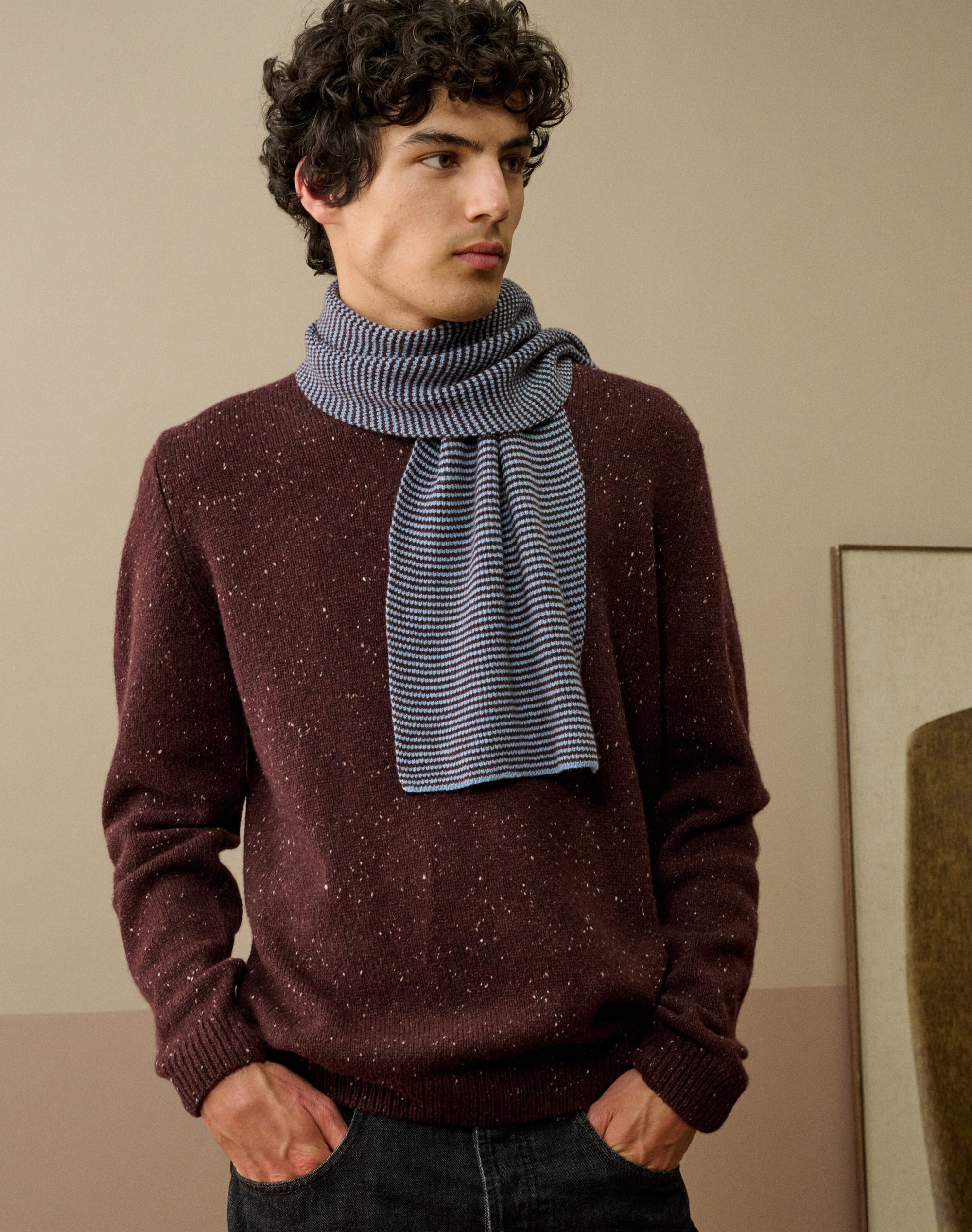 Cashmere Fine Stripe Scarf