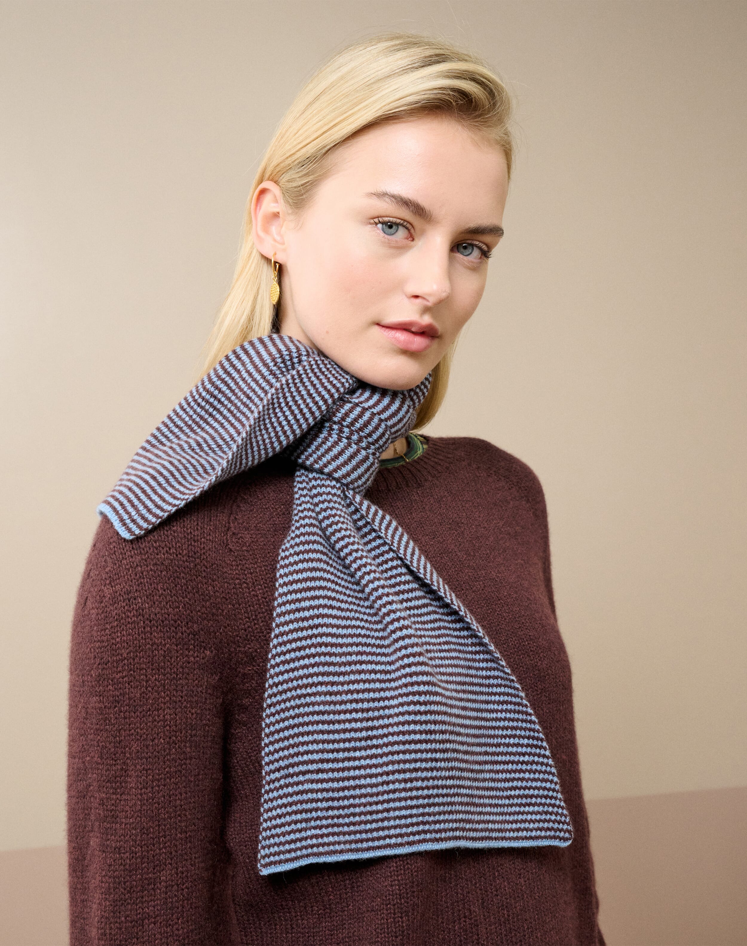 Cashmere Fine Stripe Scarf