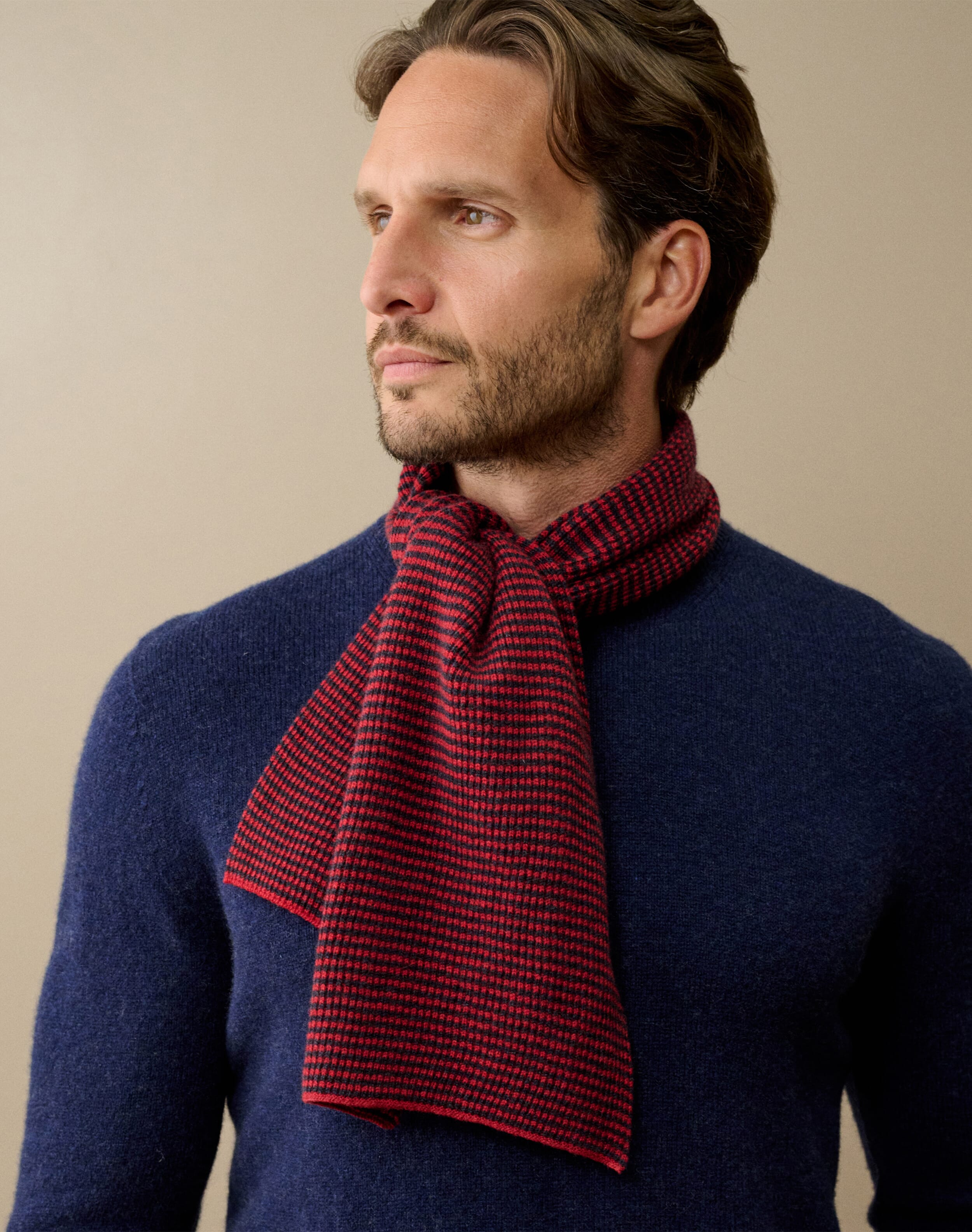 Cashmere Fine Stripe Scarf