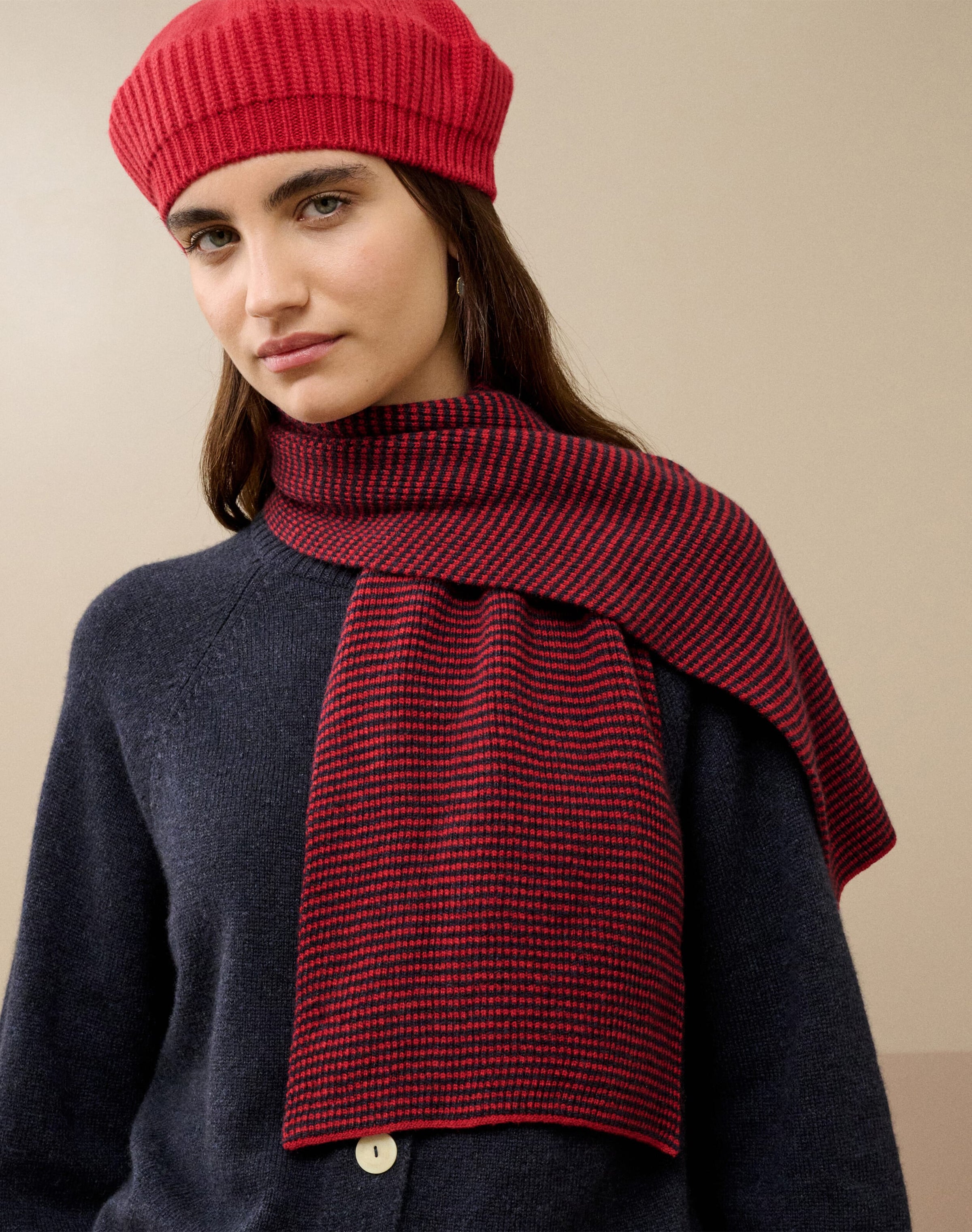 Cashmere Fine Stripe Scarf