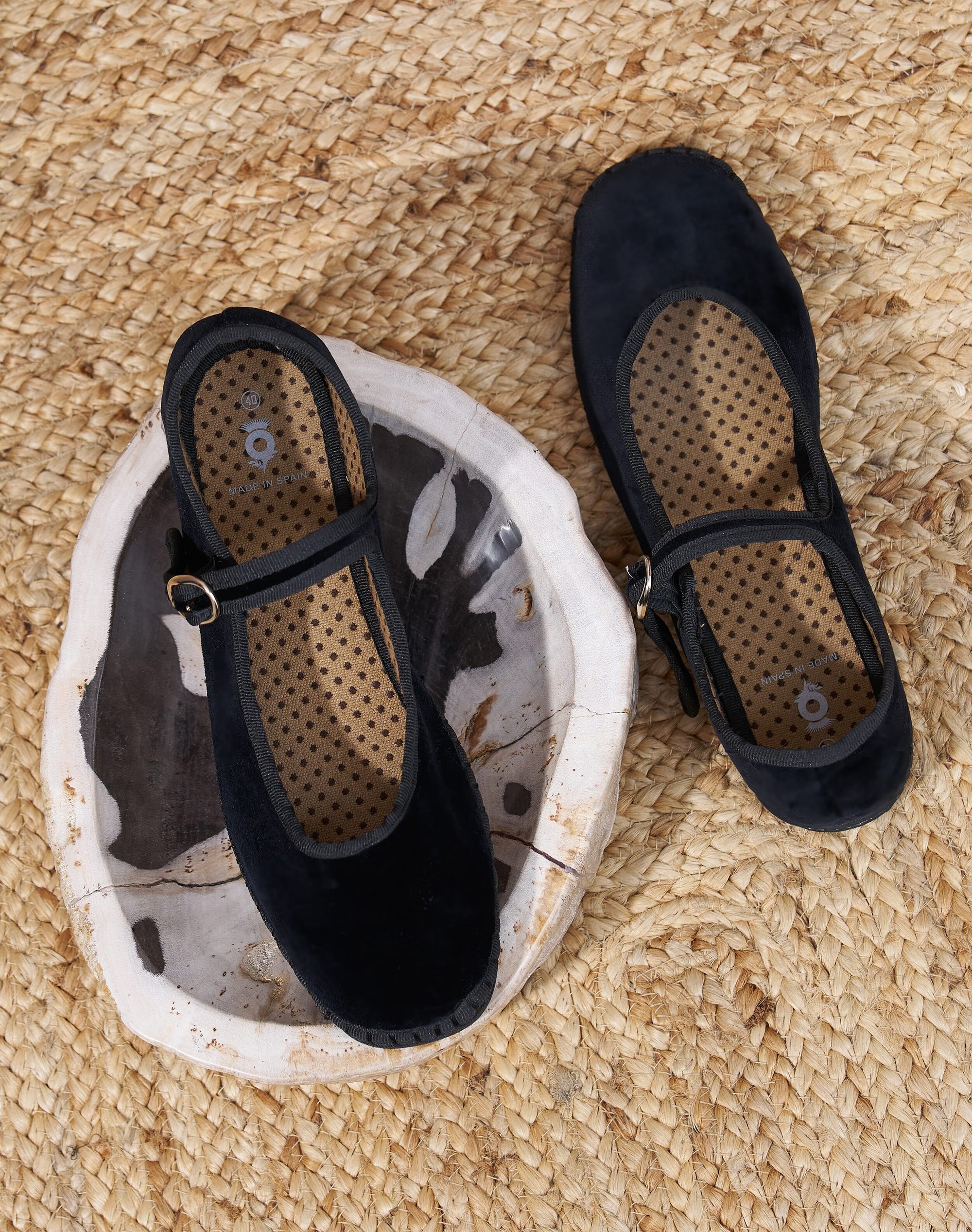Velvet Mary Janes