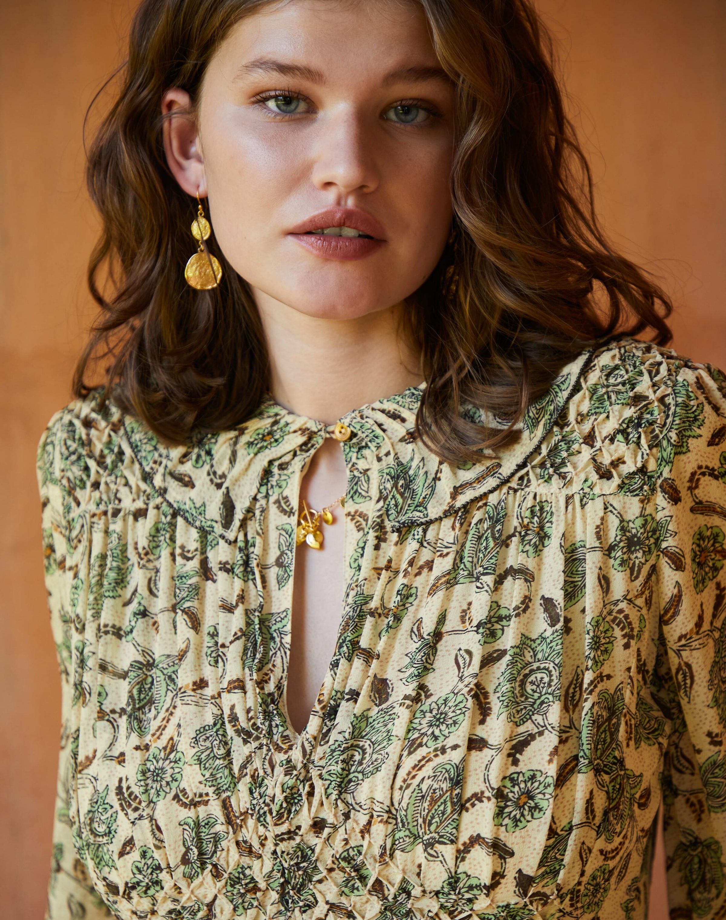 Silk Botanical Print Dress