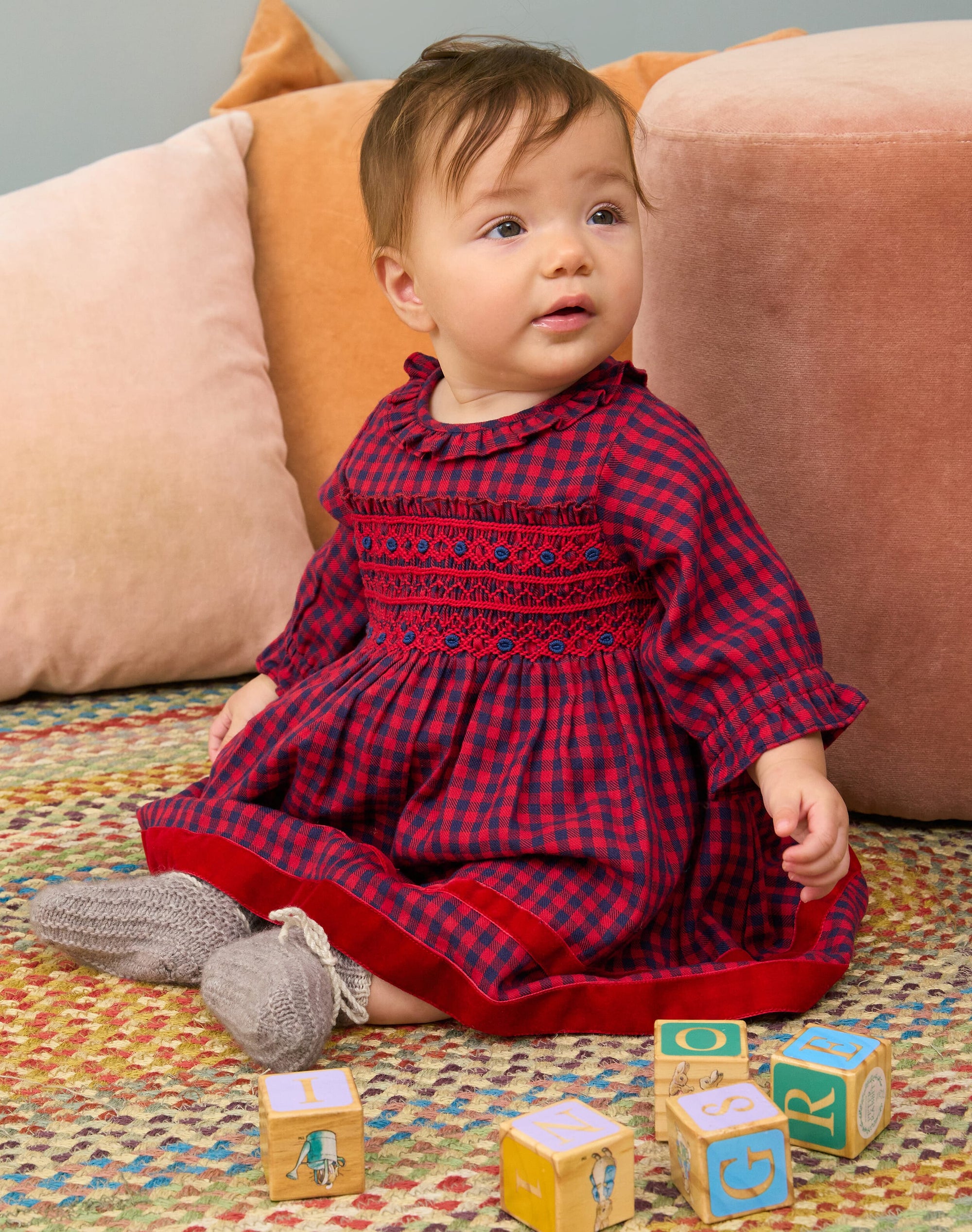 Brushed Cotton Gingham Baby Dress