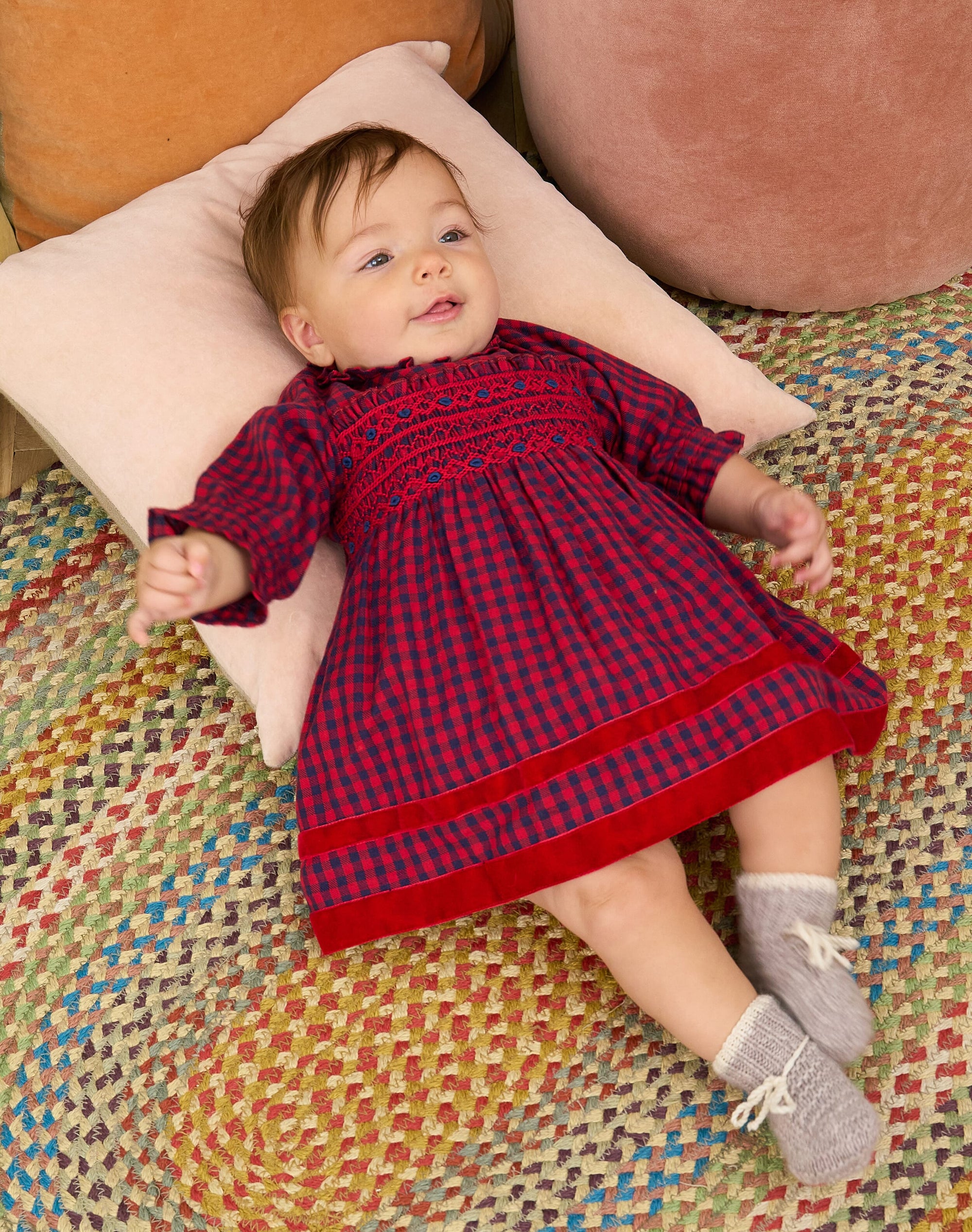 Brushed Cotton Gingham Baby Dress