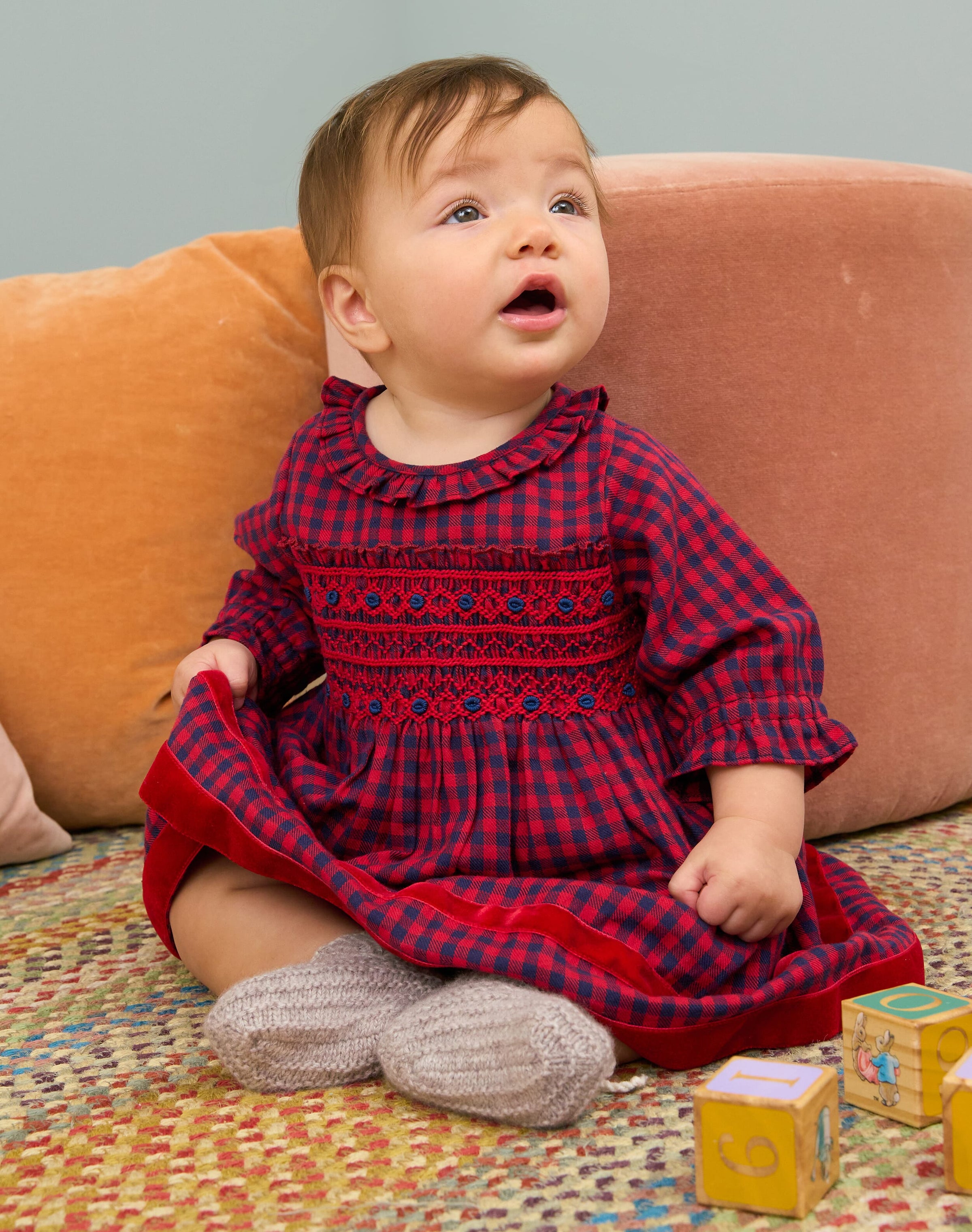 Brushed Cotton Gingham Baby Dress