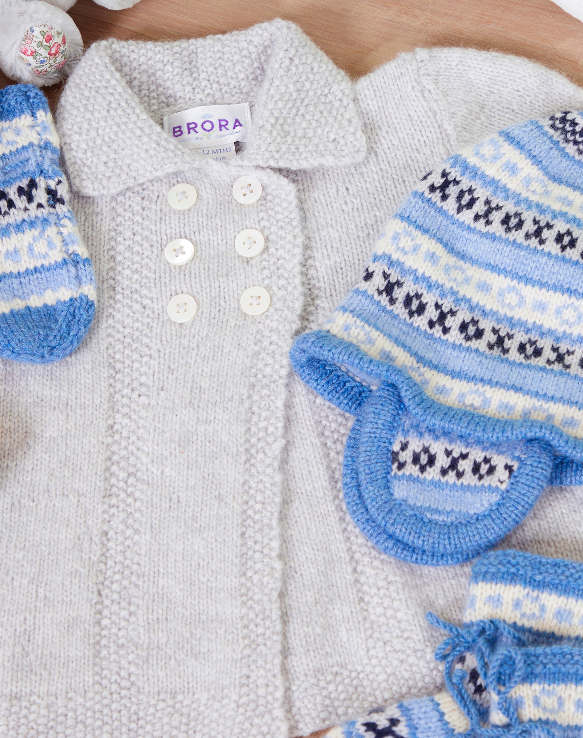 Cashmere Hand Knit Fair Isle Bonnet