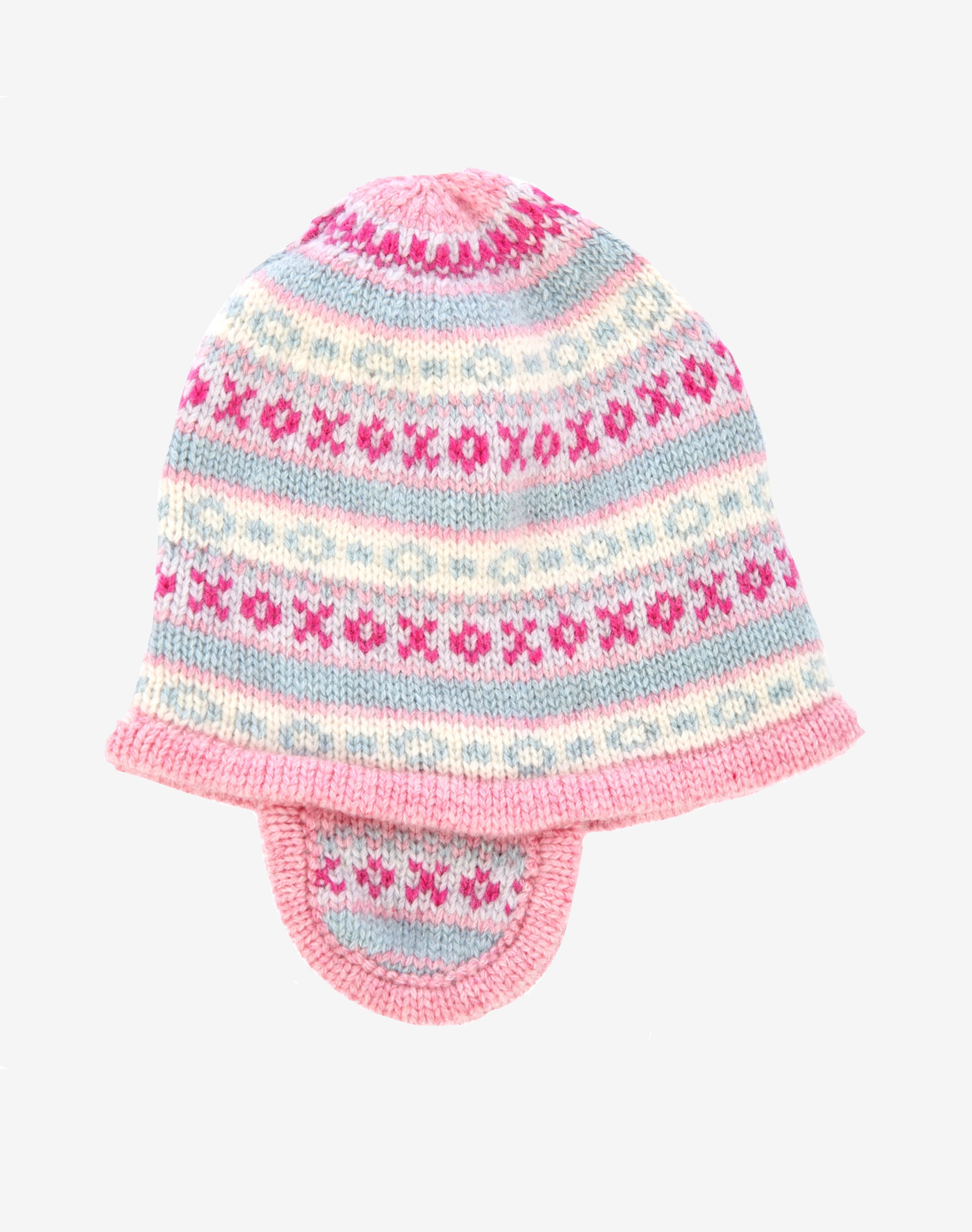 Cashmere Hand Knit Fair Isle Bonnet