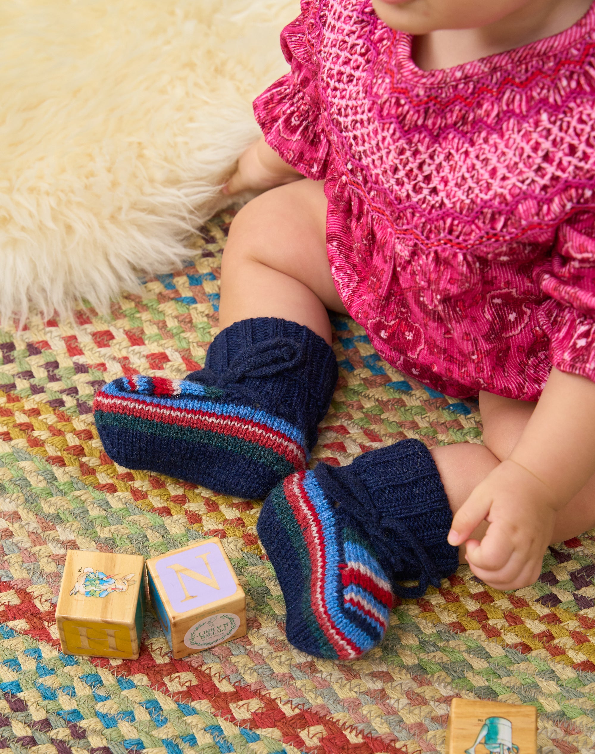 Cashmere Hand Knit Inca Bootees