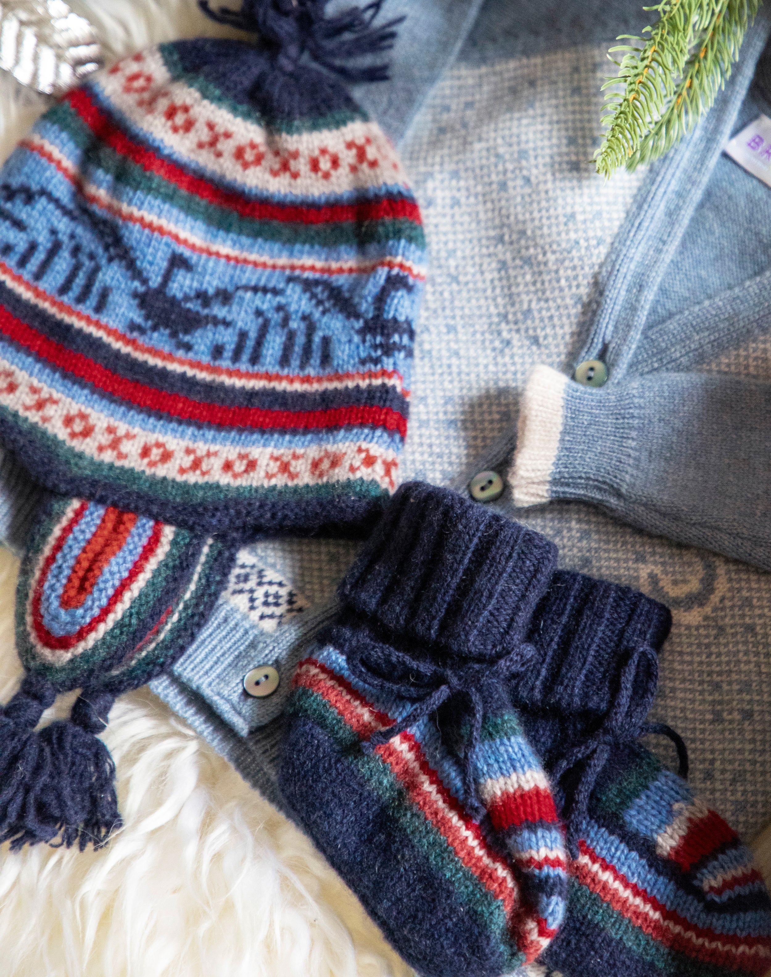 Cashmere Hand Knit Inca Bootees