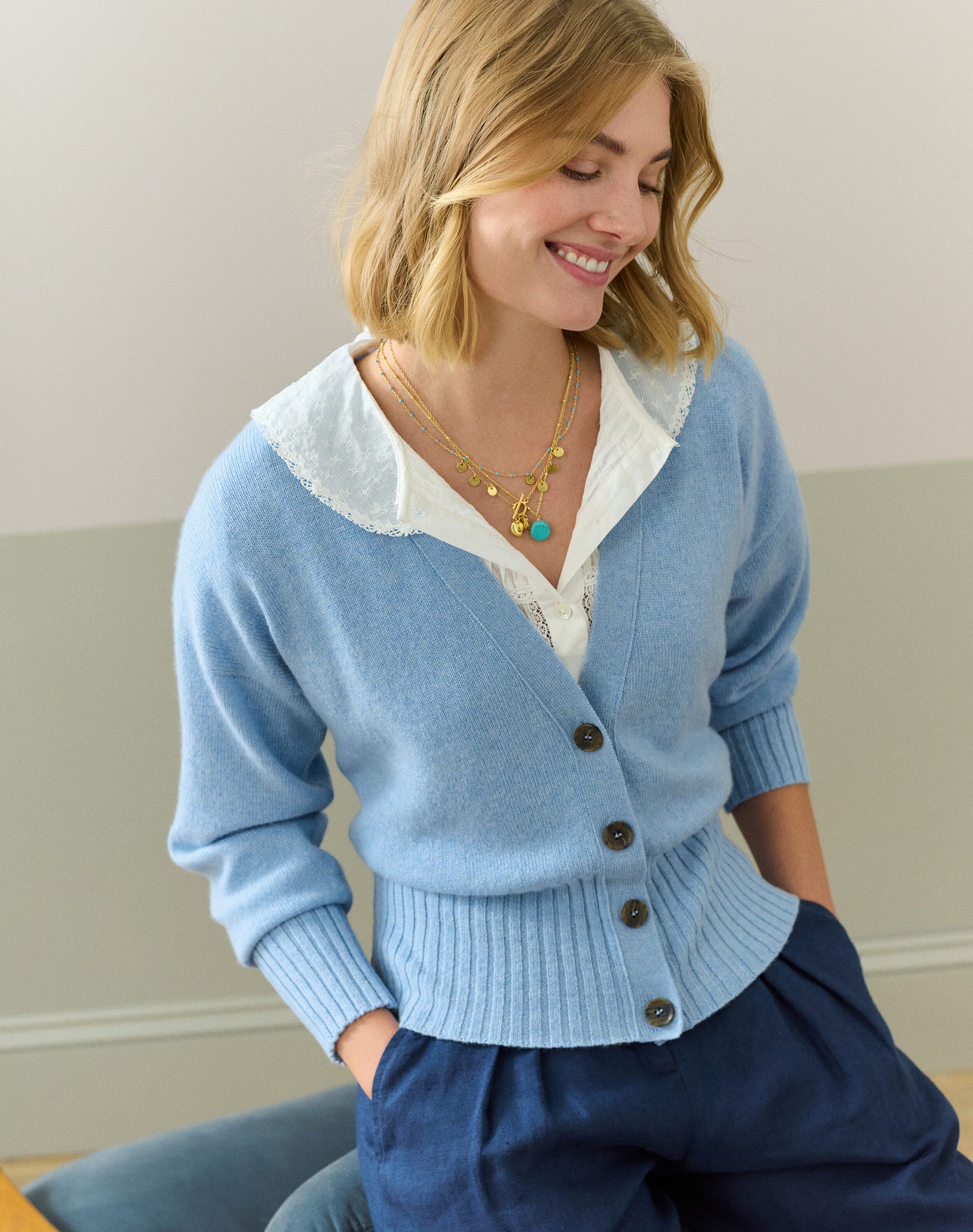 Cashmere V Neck Cardigan