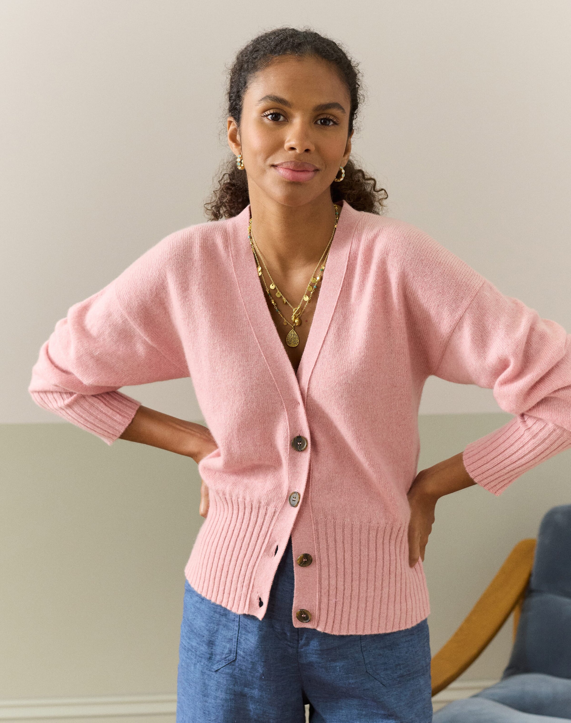 Cashmere V Neck Cardigan