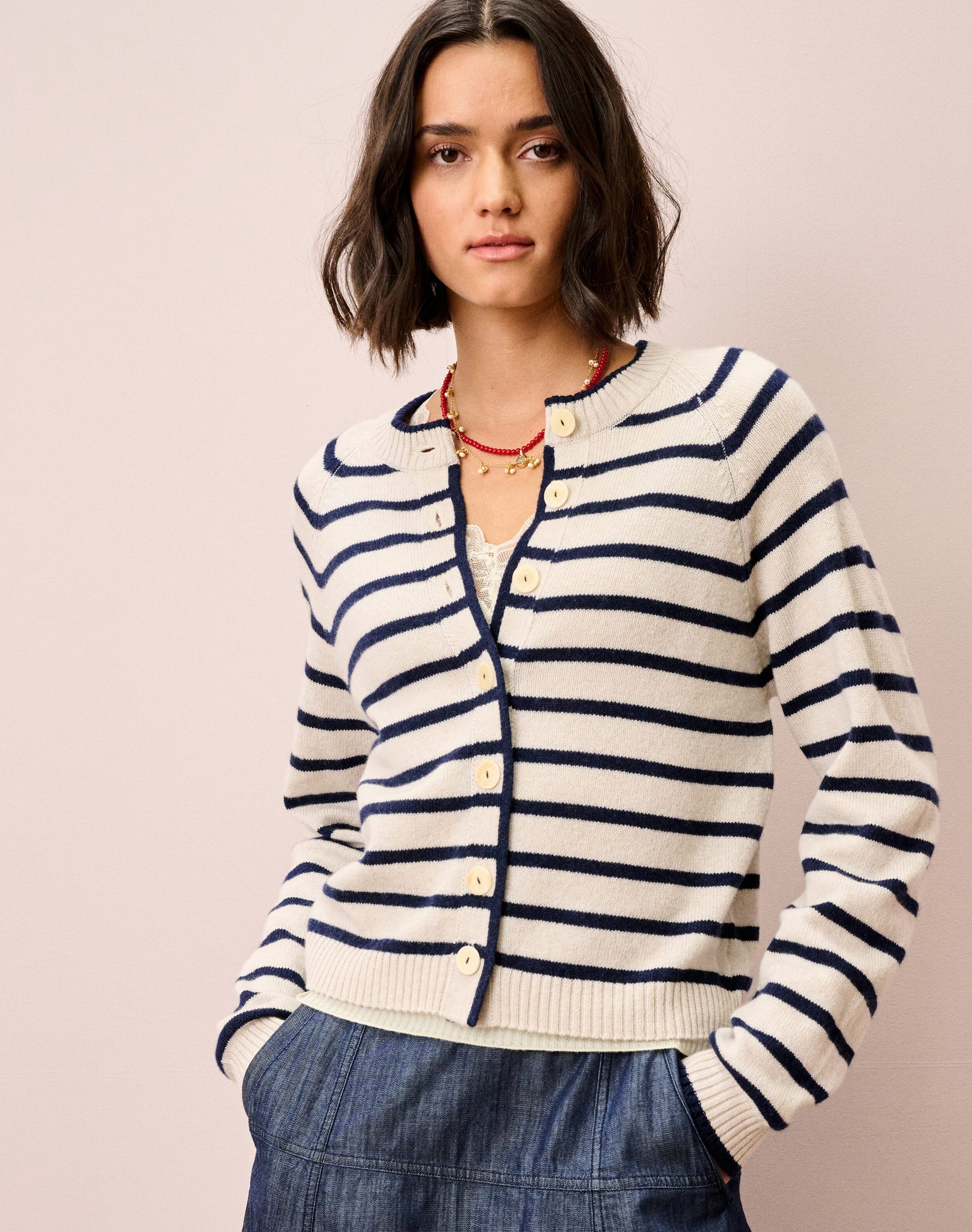 Cashmere Stripy Cardigan