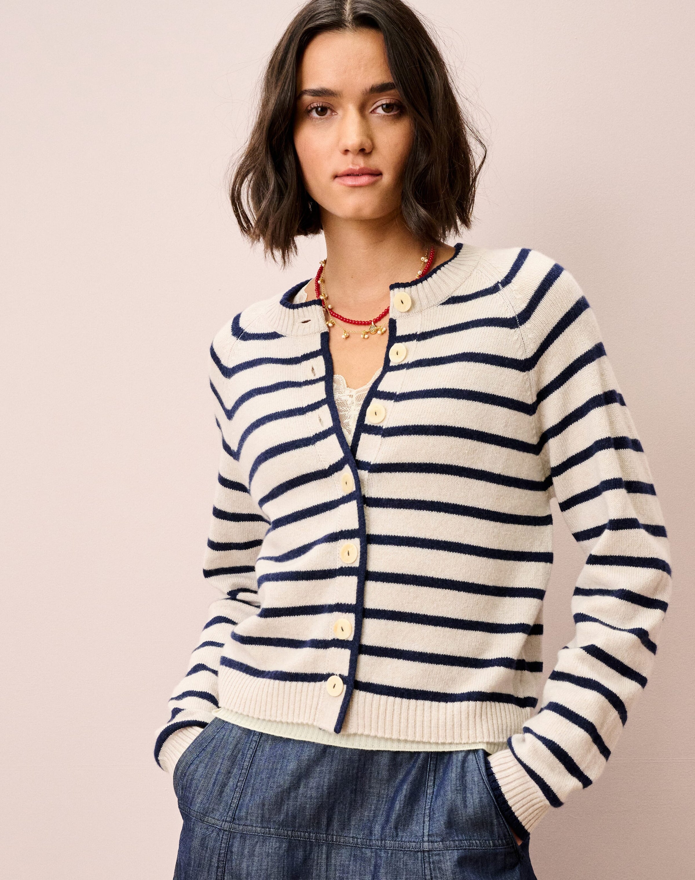 Cashmere Stripy Cardigan