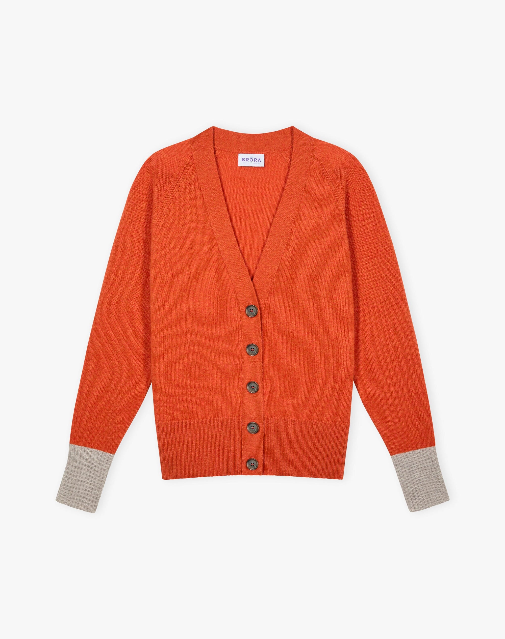 Cashmere Contrast Cuff Cardigan