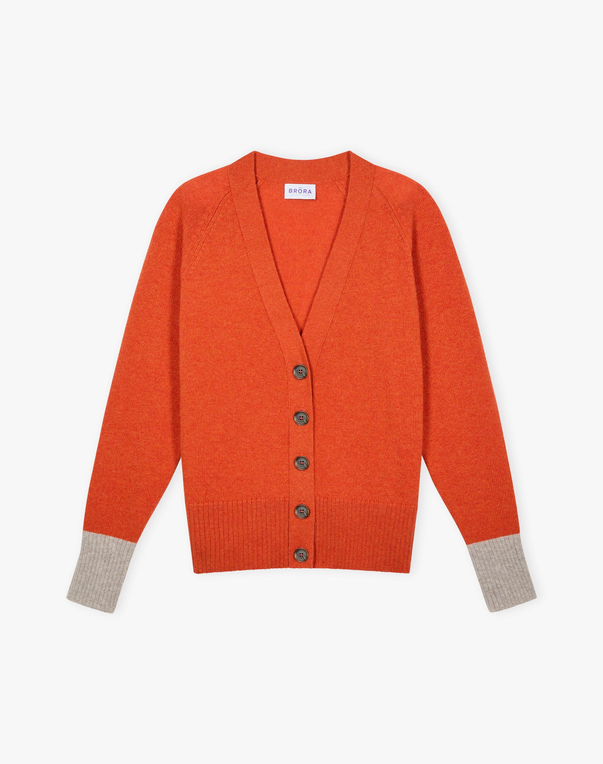 Cashmere Contrast Cuff Cardigan