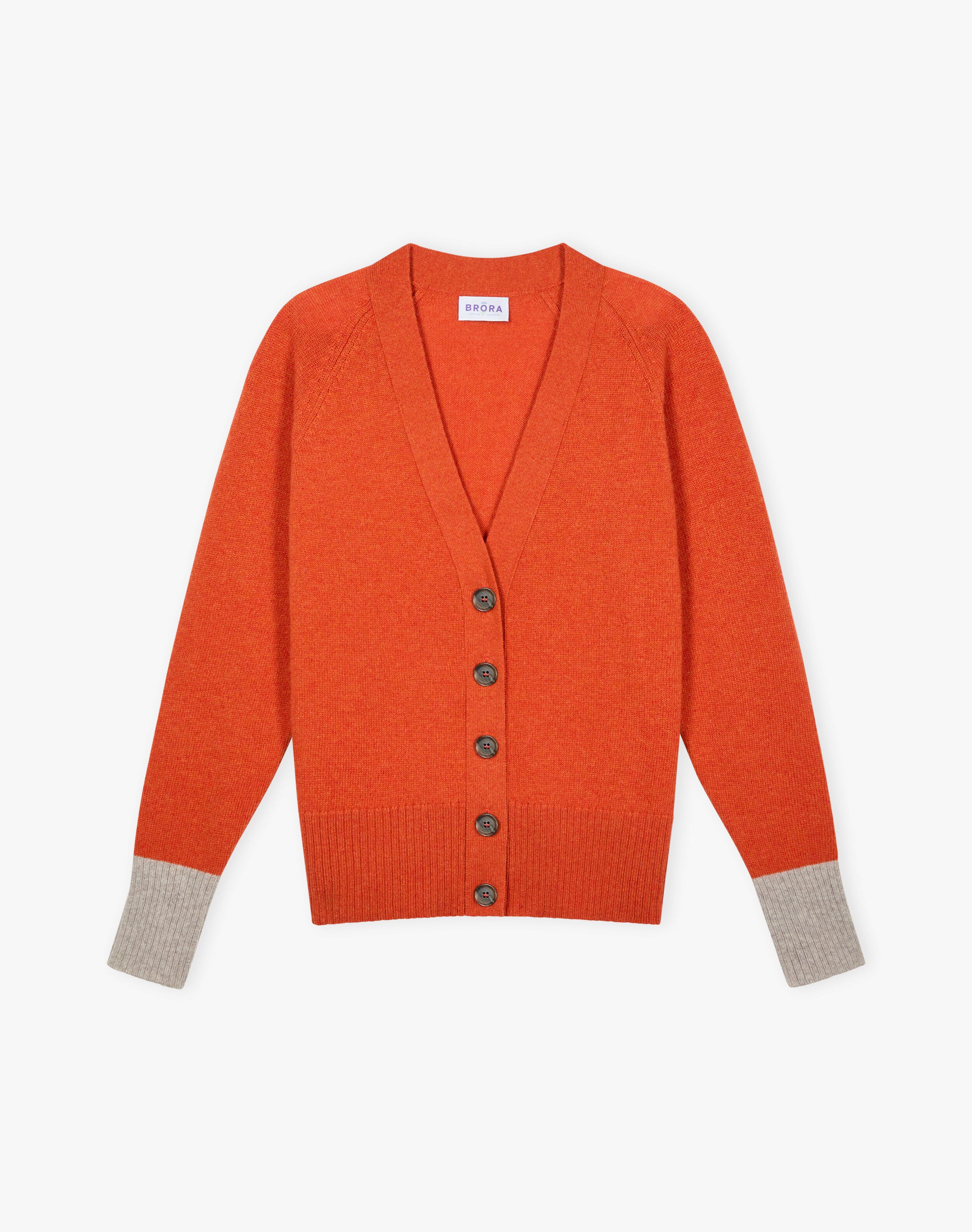 Cashmere Contrast Cuff Cardigan