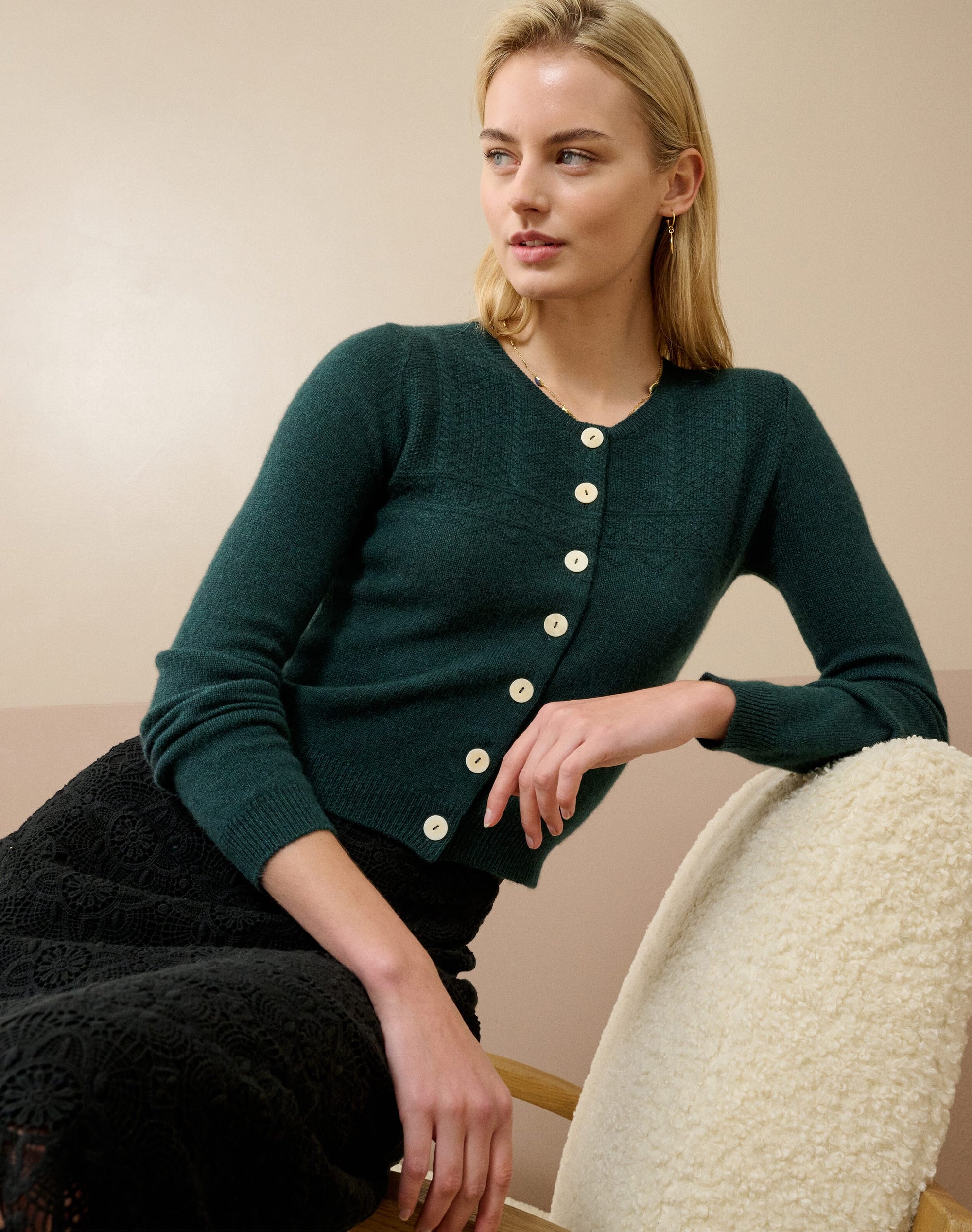 Cashmere Guernsey Cardigan
