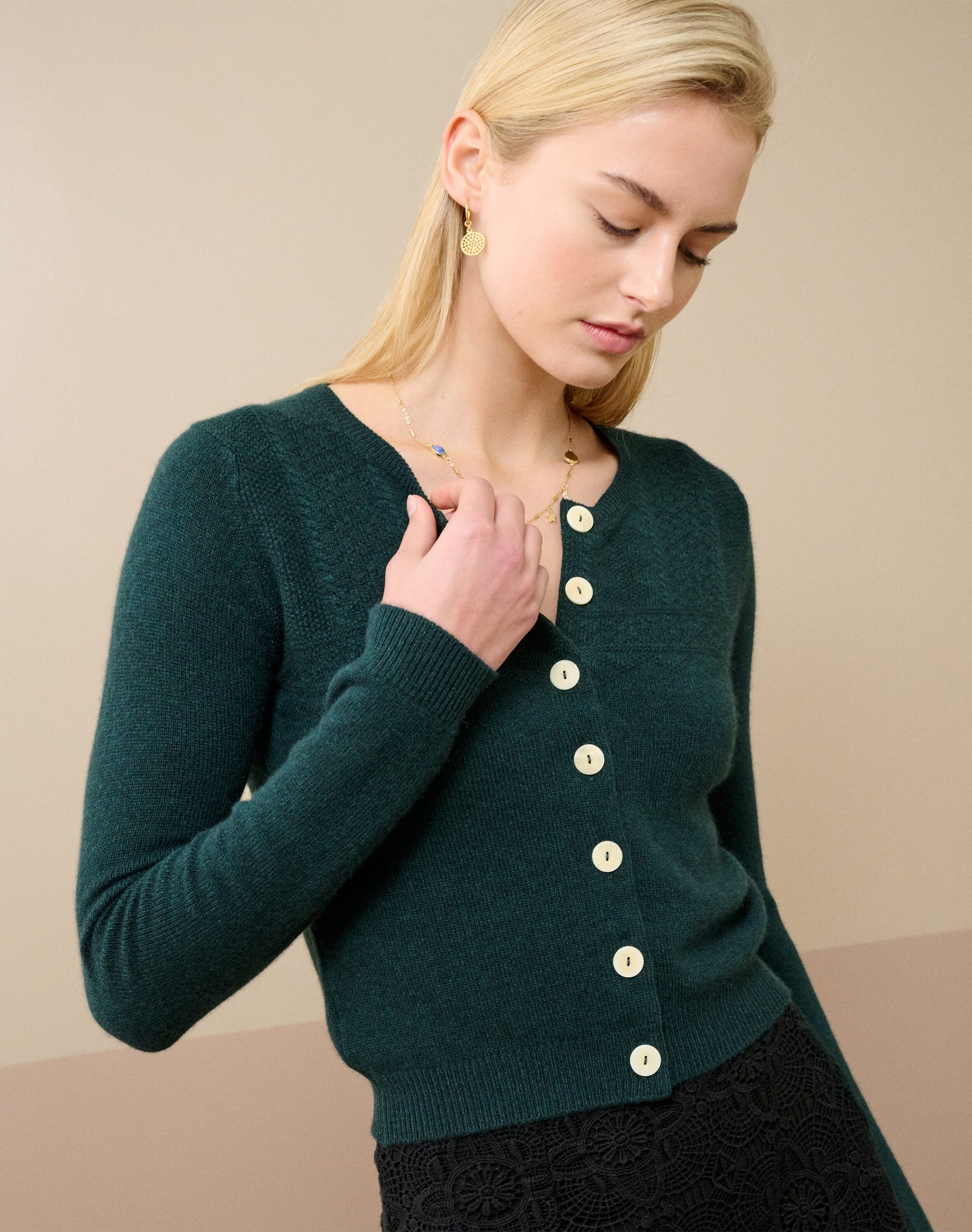 Cashmere Guernsey Cardigan