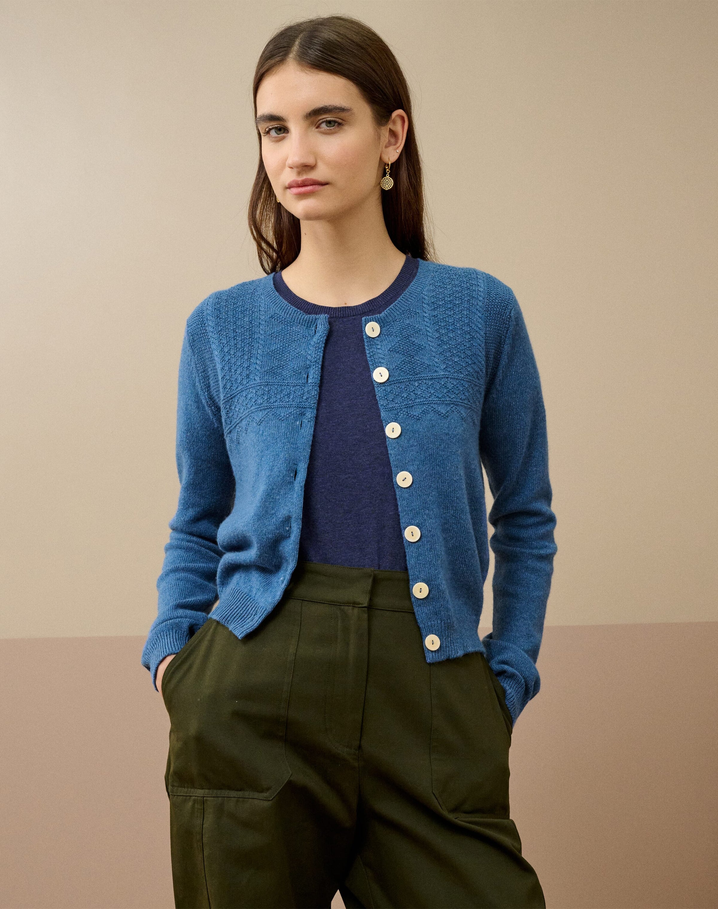 Cashmere Guernsey Cardigan