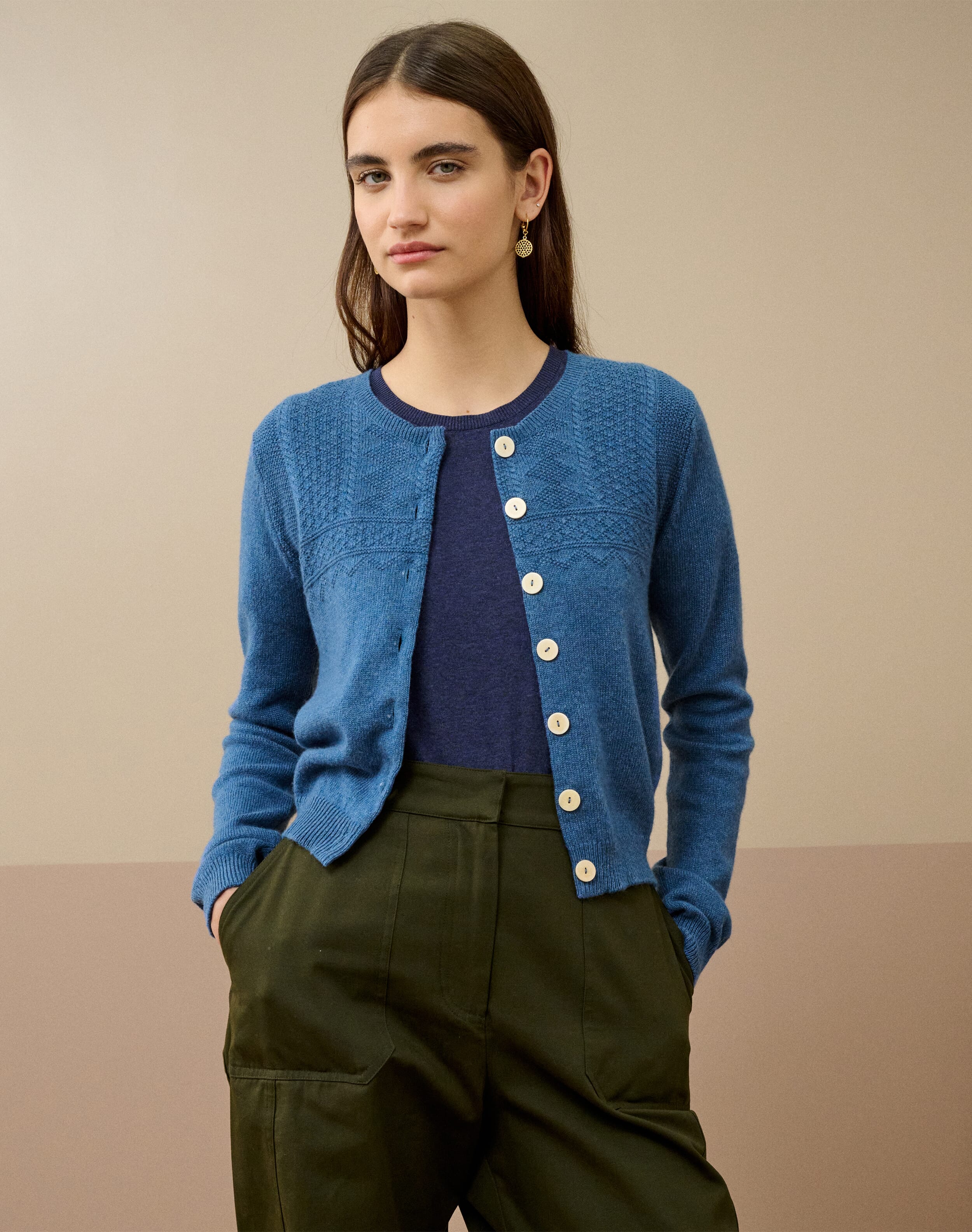 Cashmere Guernsey Cardigan