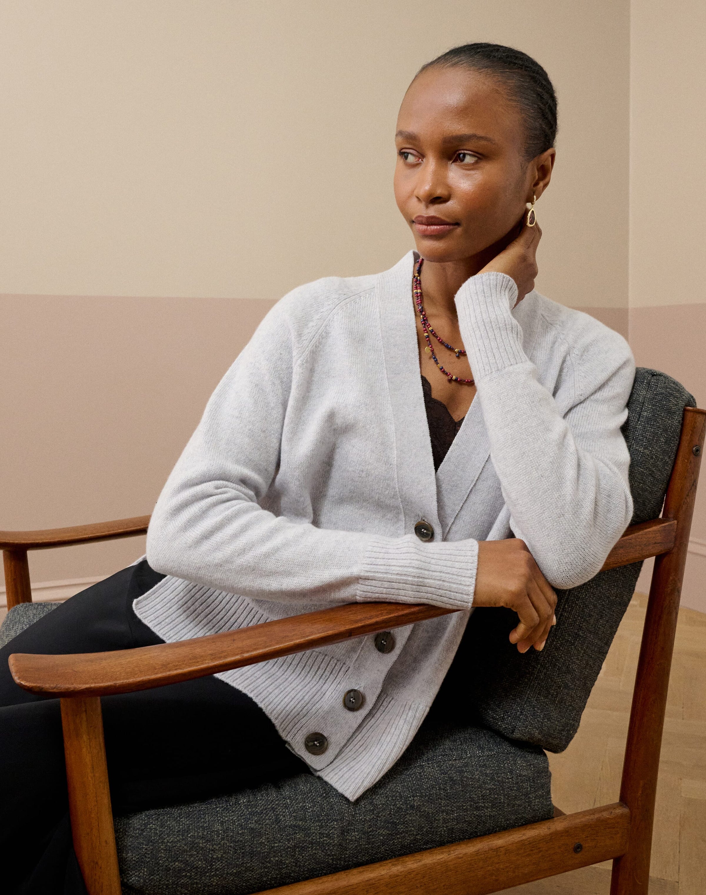 Cashmere Long Line Cardigan