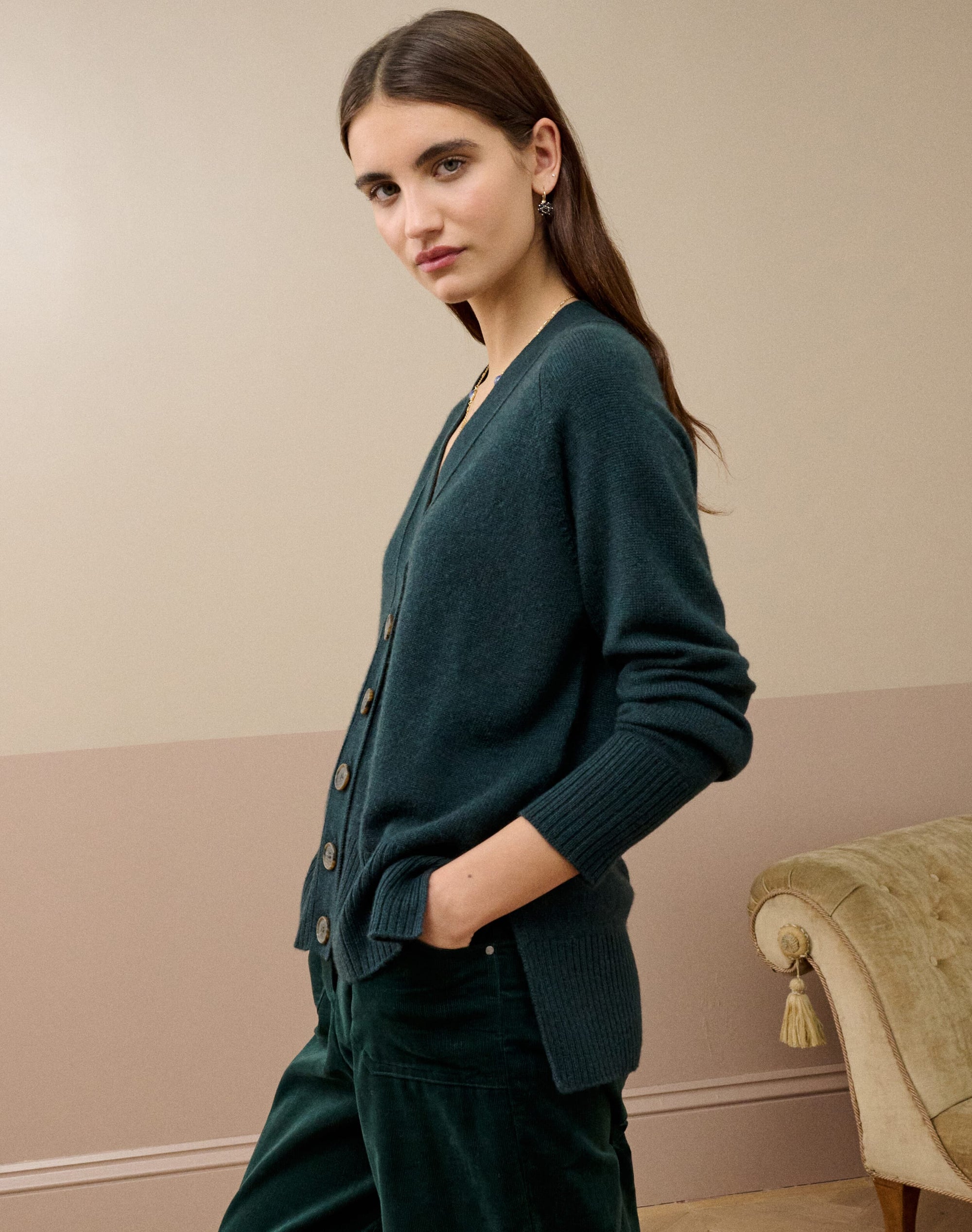 Cashmere Long Line Cardigan