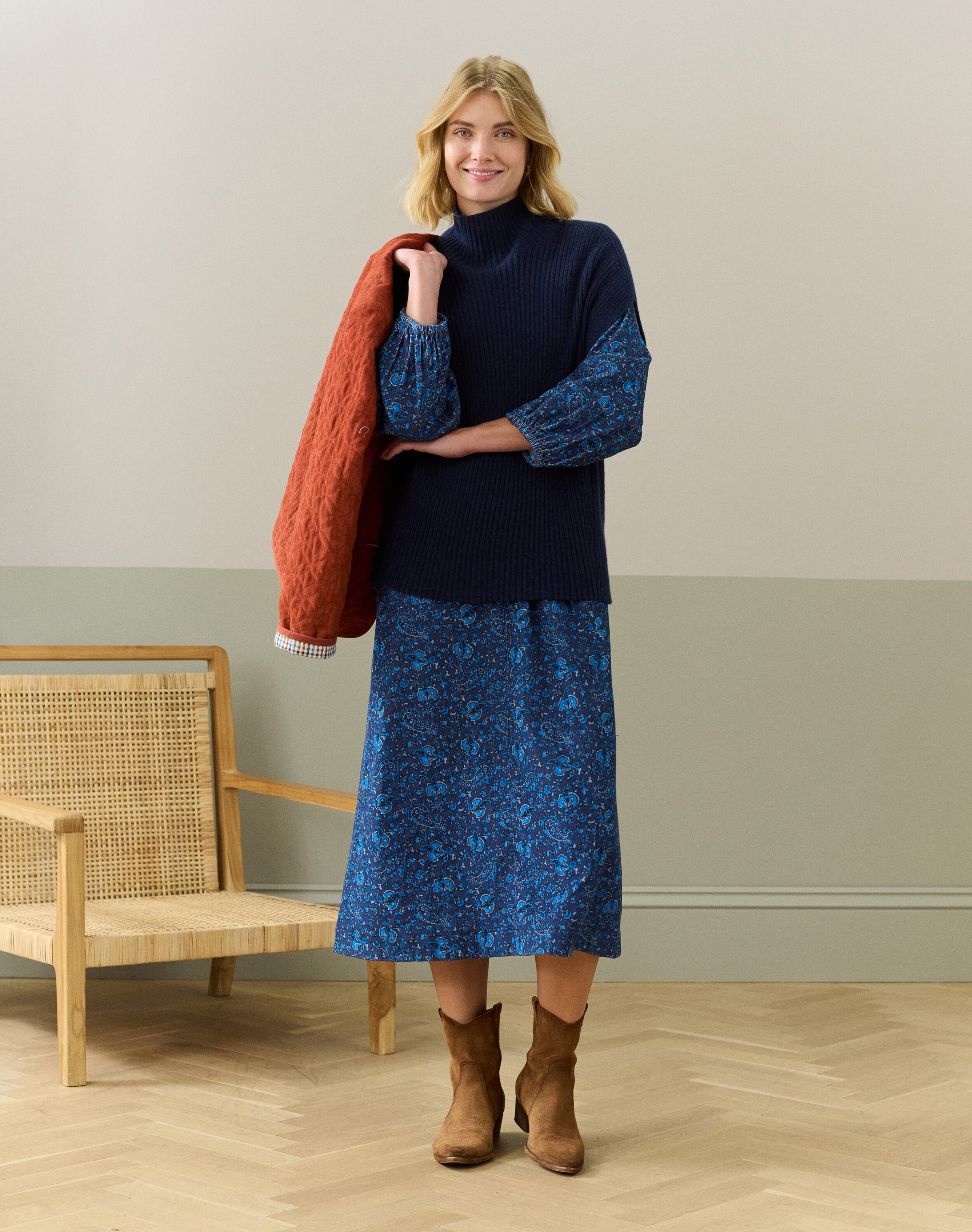 Cashmere Ribbed Poncho