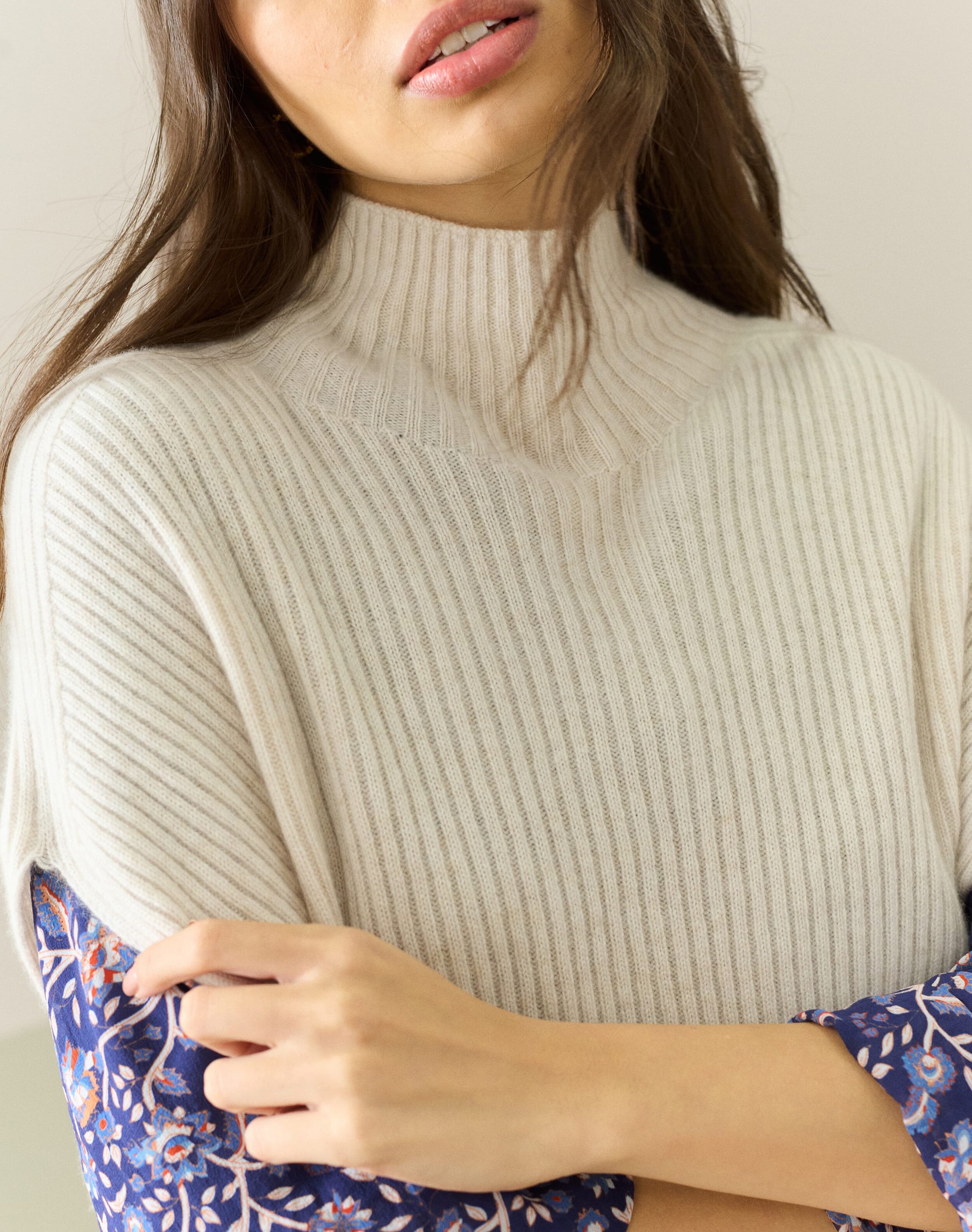 Cashmere Ribbed Poncho