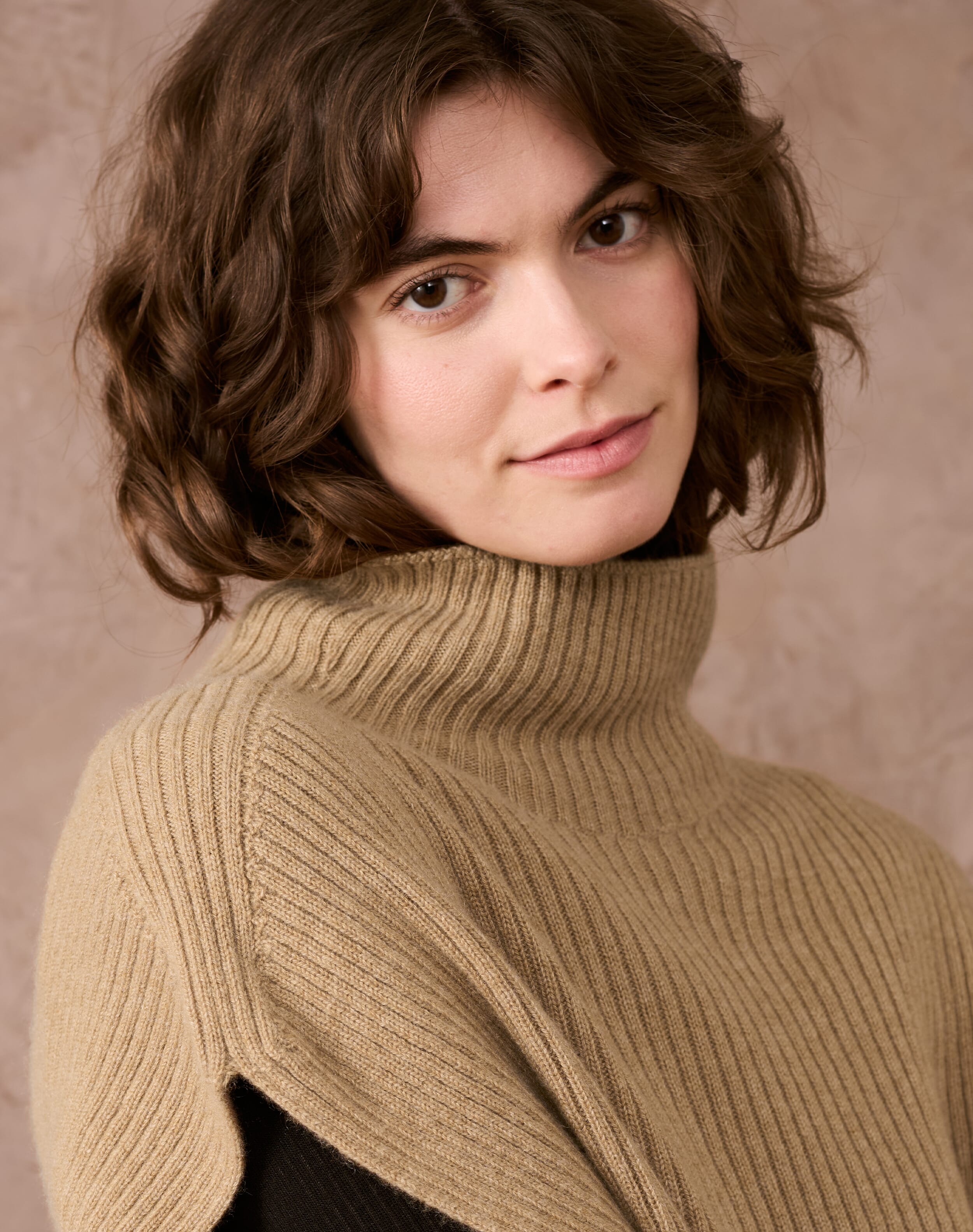 Cashmere Ribbed Poncho