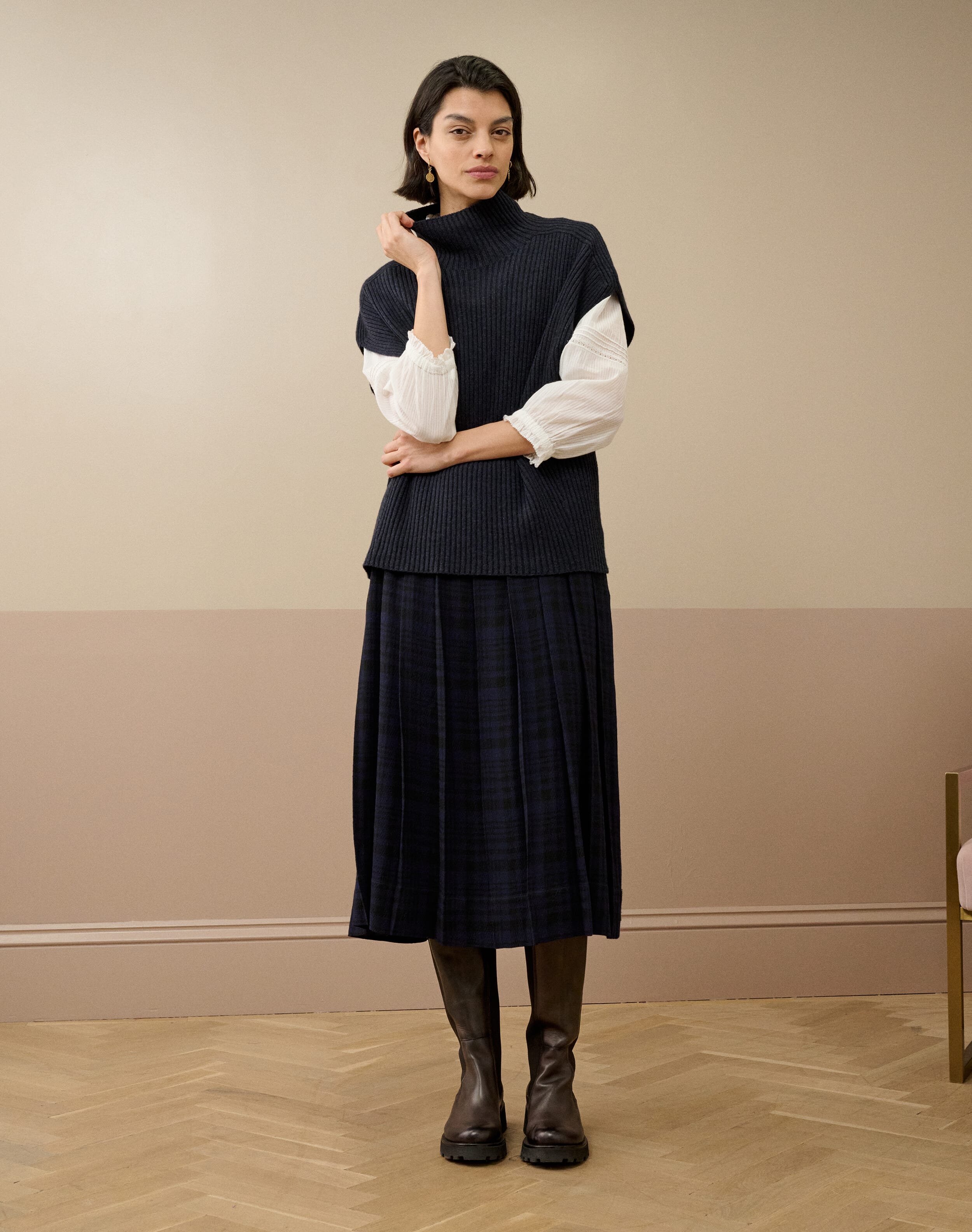 Cashmere Ribbed Poncho