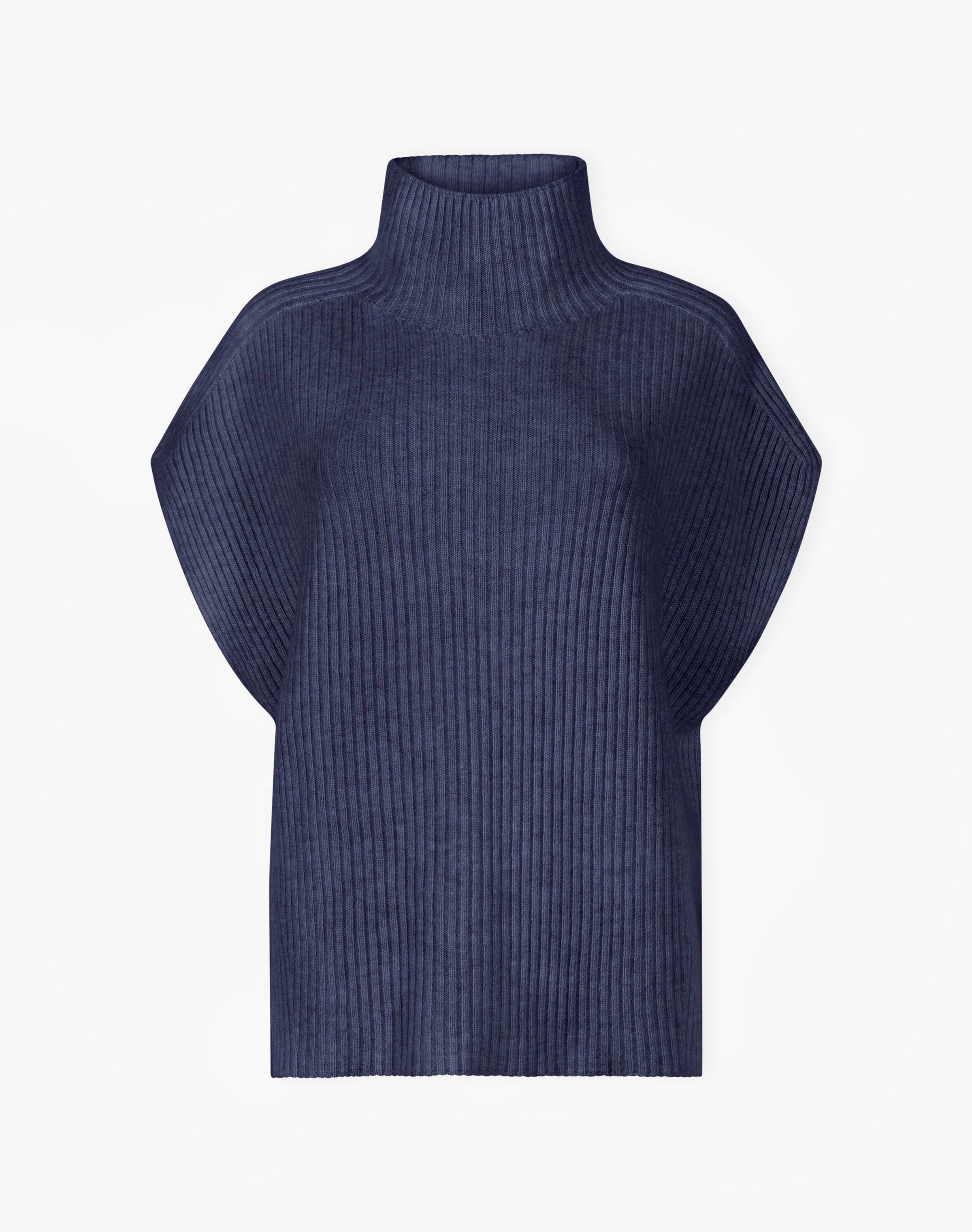 Cashmere Ribbed Poncho