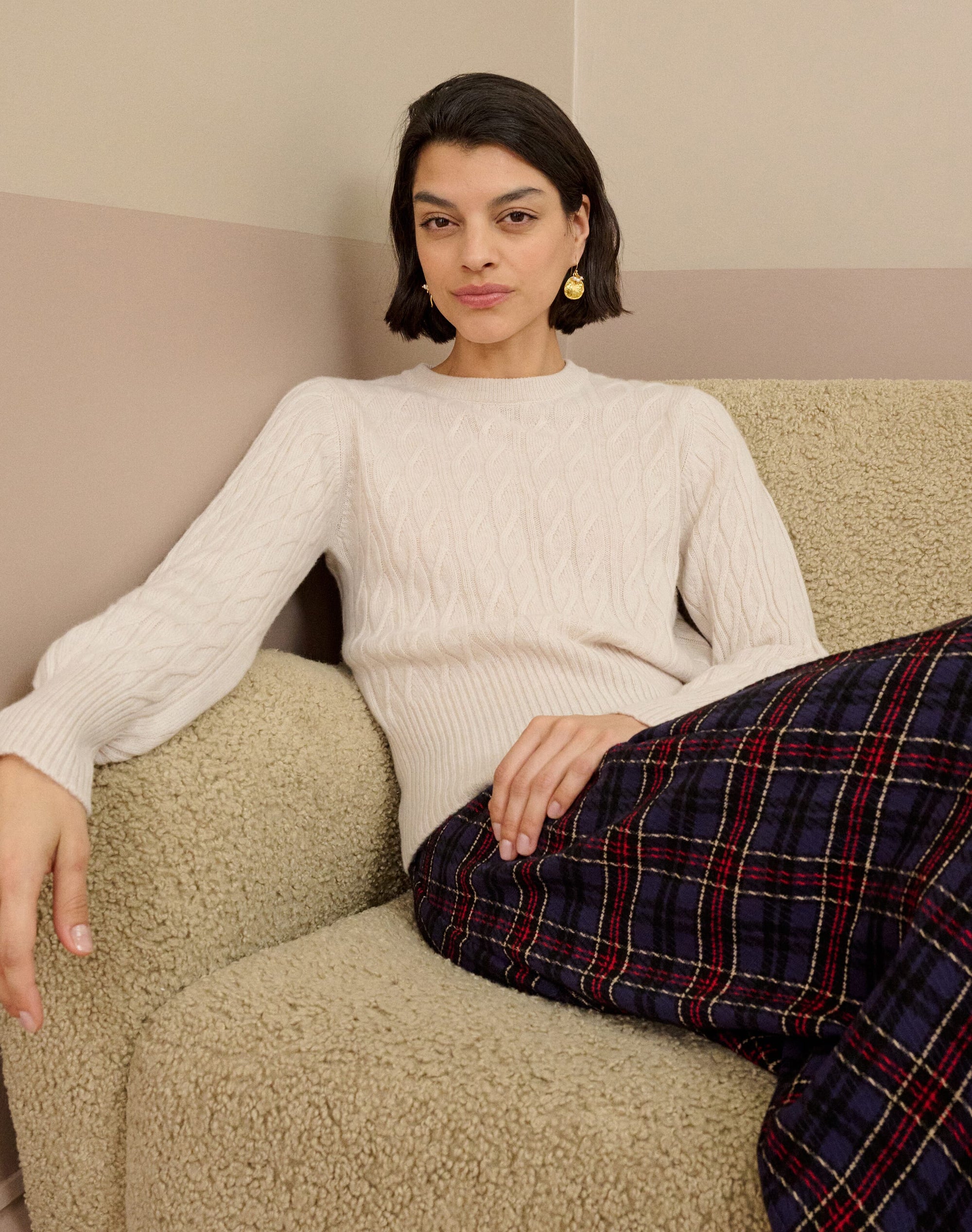 Cashmere Cable & Rib Jumper