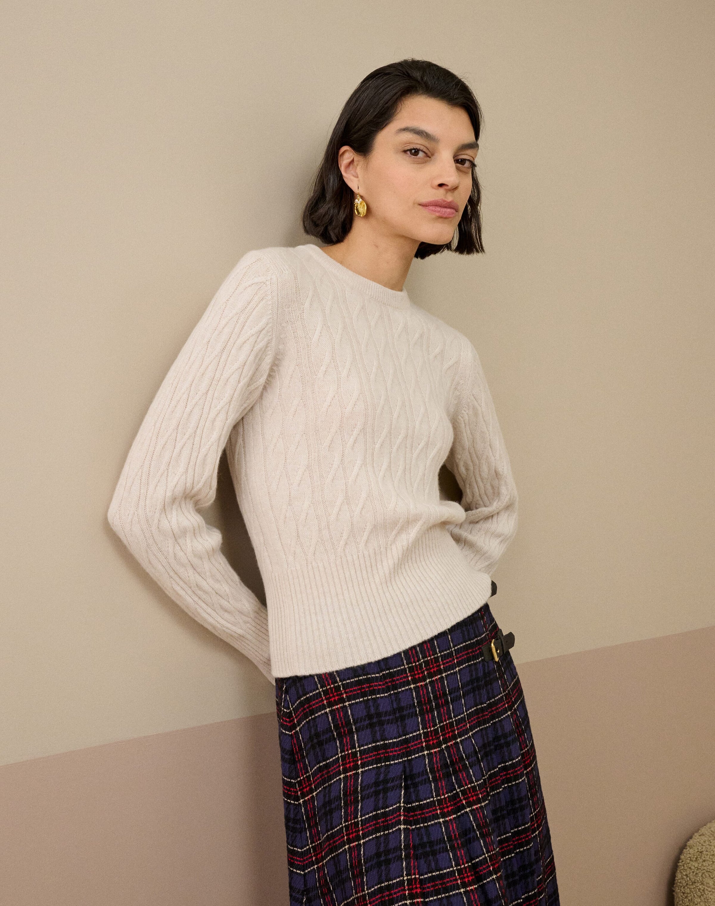 Cashmere Cable & Rib Jumper