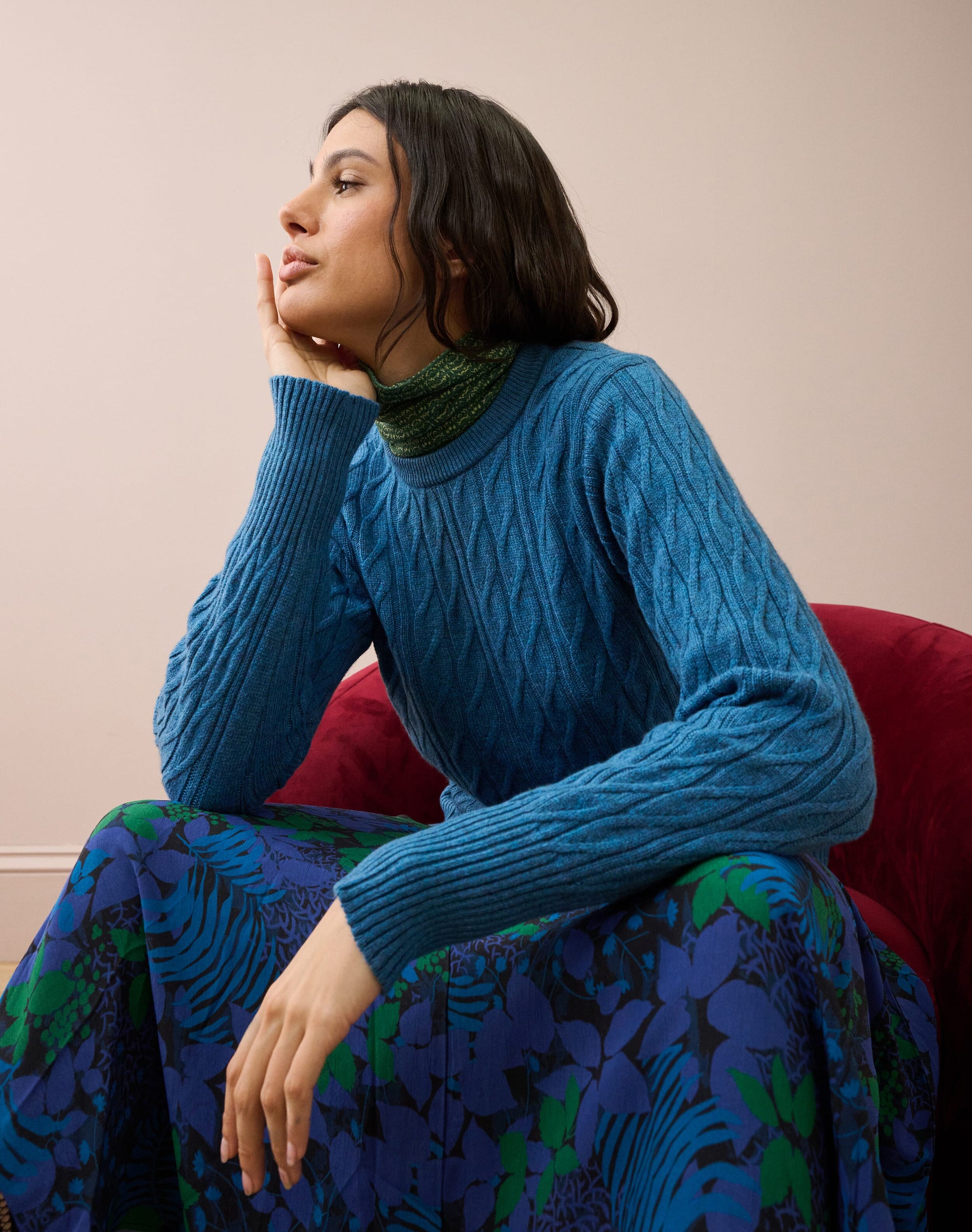 Cashmere Cable & Rib Jumper
