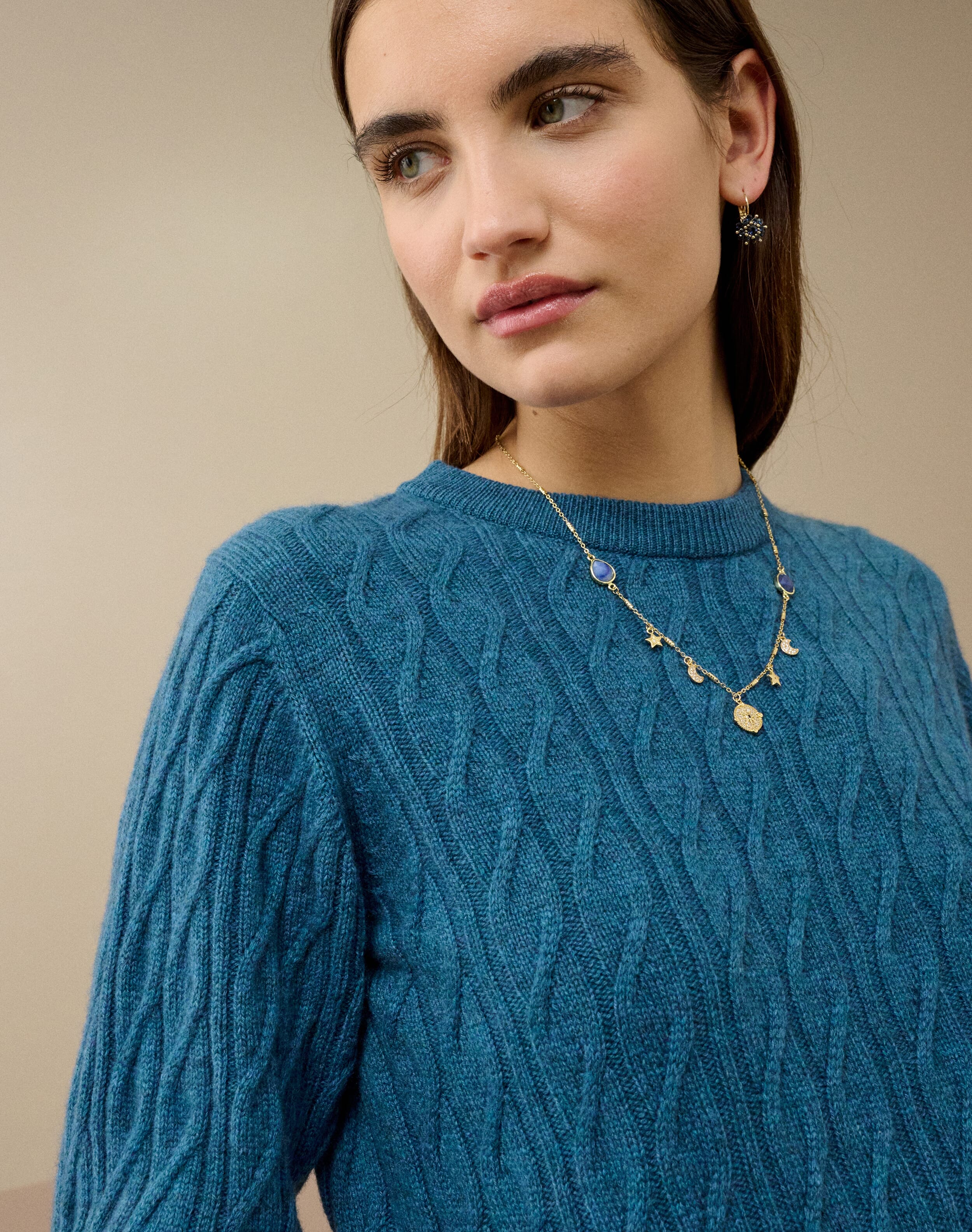 Cashmere Cable & Rib Jumper