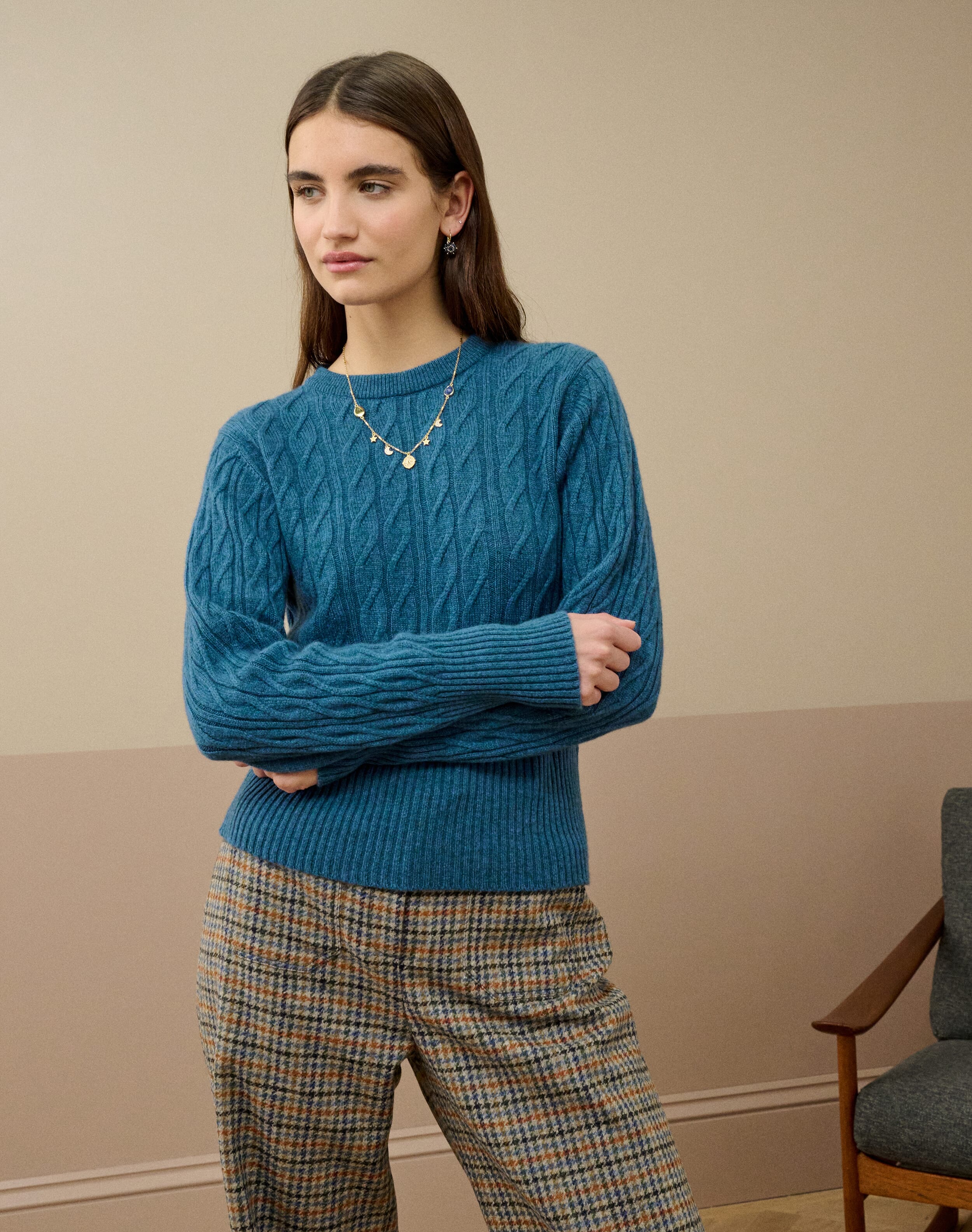 Cashmere Cable & Rib Jumper