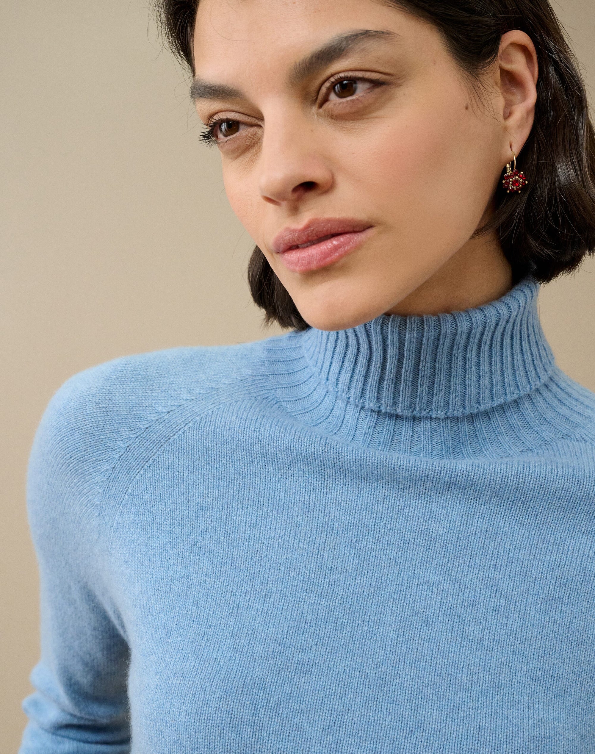 Cashmere Boxy Polo Neck