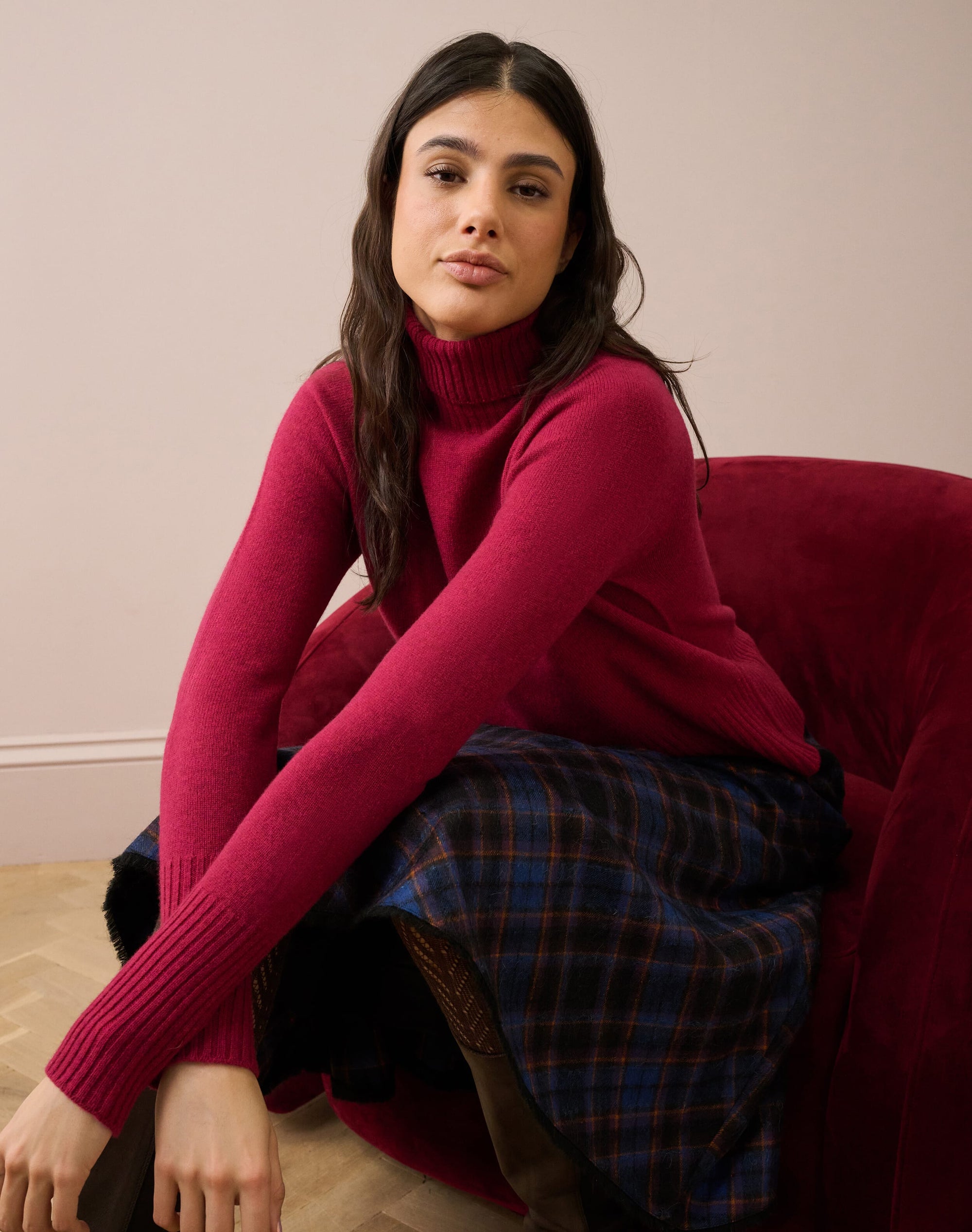 Cashmere Boxy Polo Neck