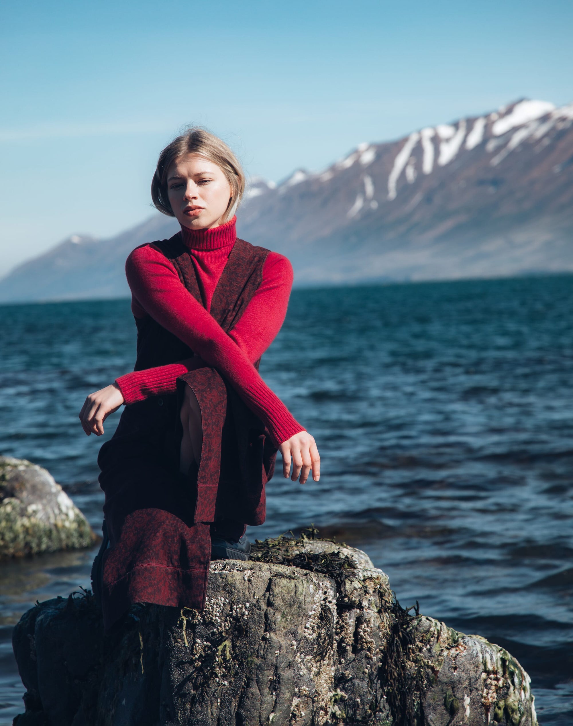 Cashmere Boxy Polo Neck