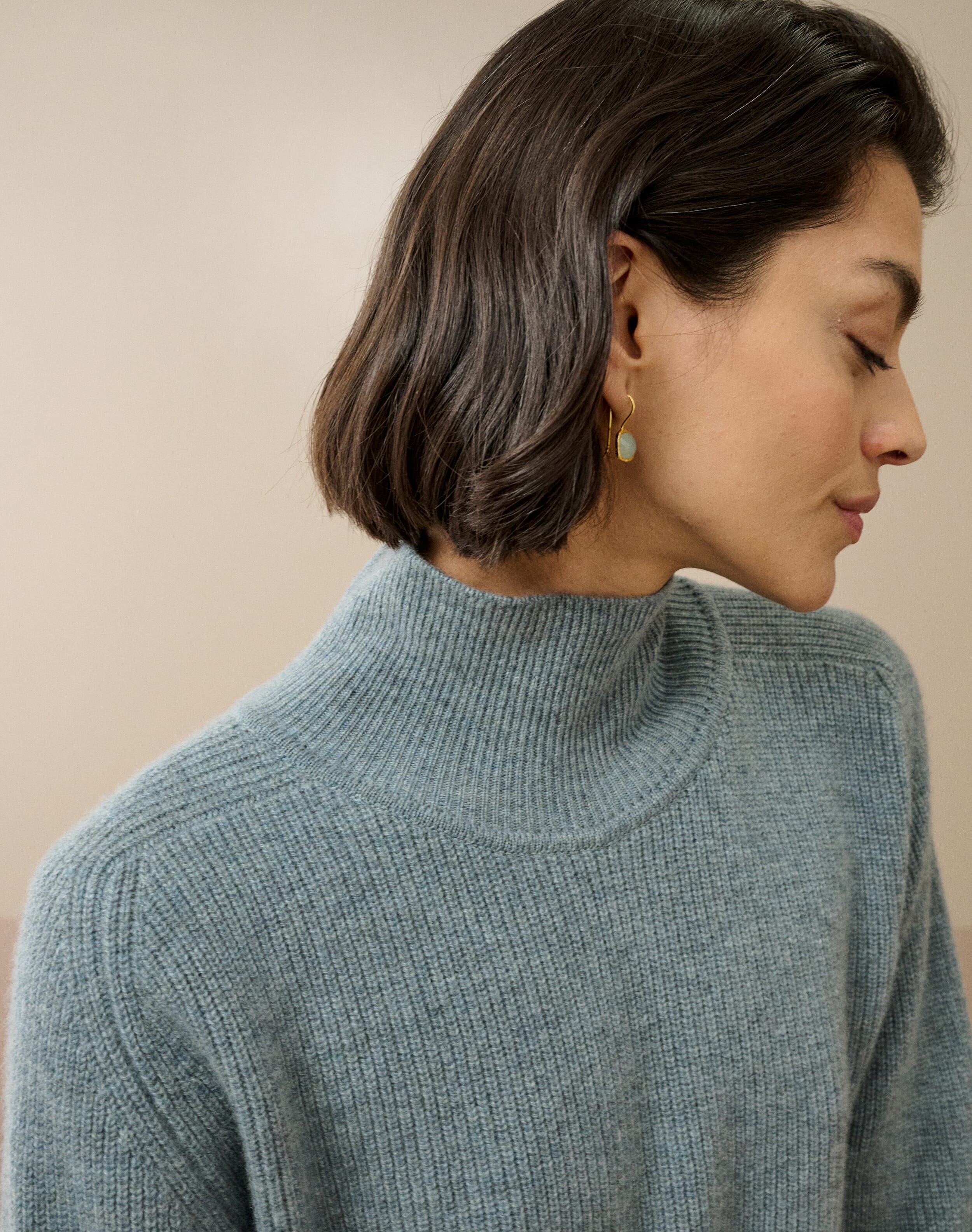 Cashmere Ribbed Week End Polo Neck