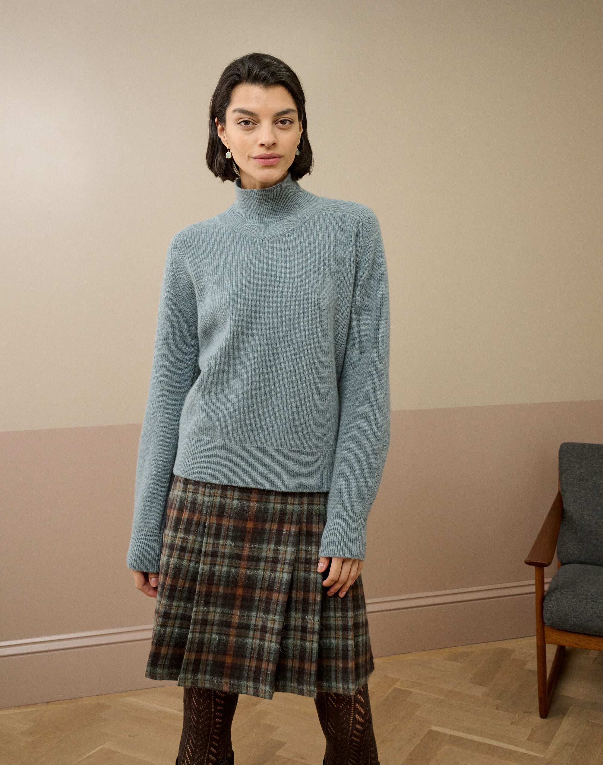 Cashmere Ribbed Week End Polo Neck