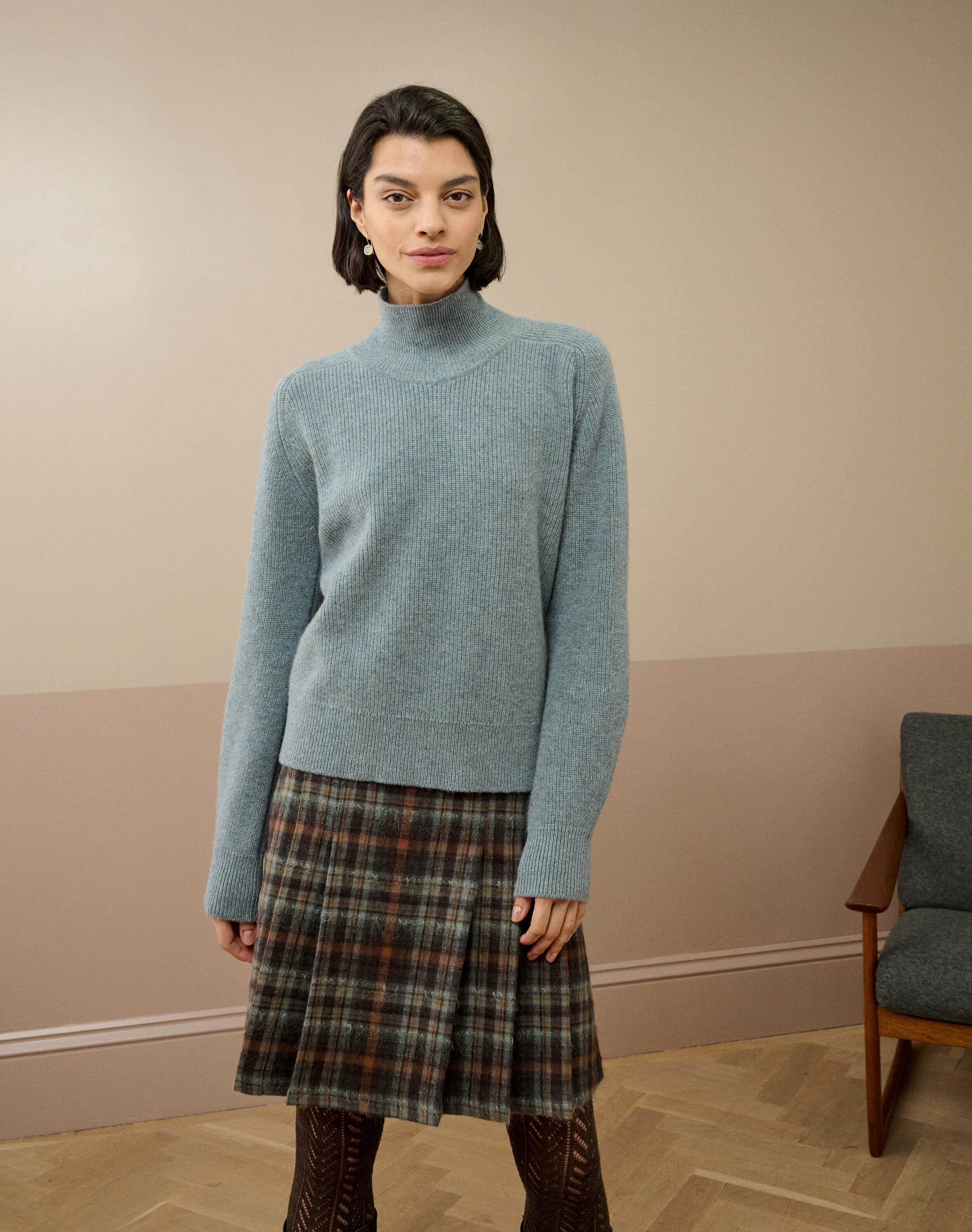 Cashmere Ribbed Week End Polo Neck