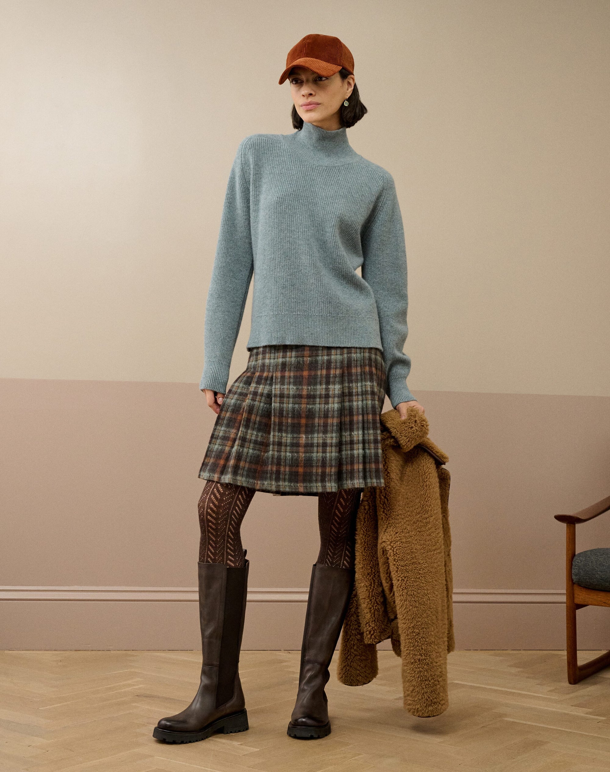 Cashmere Ribbed Week End Polo Neck