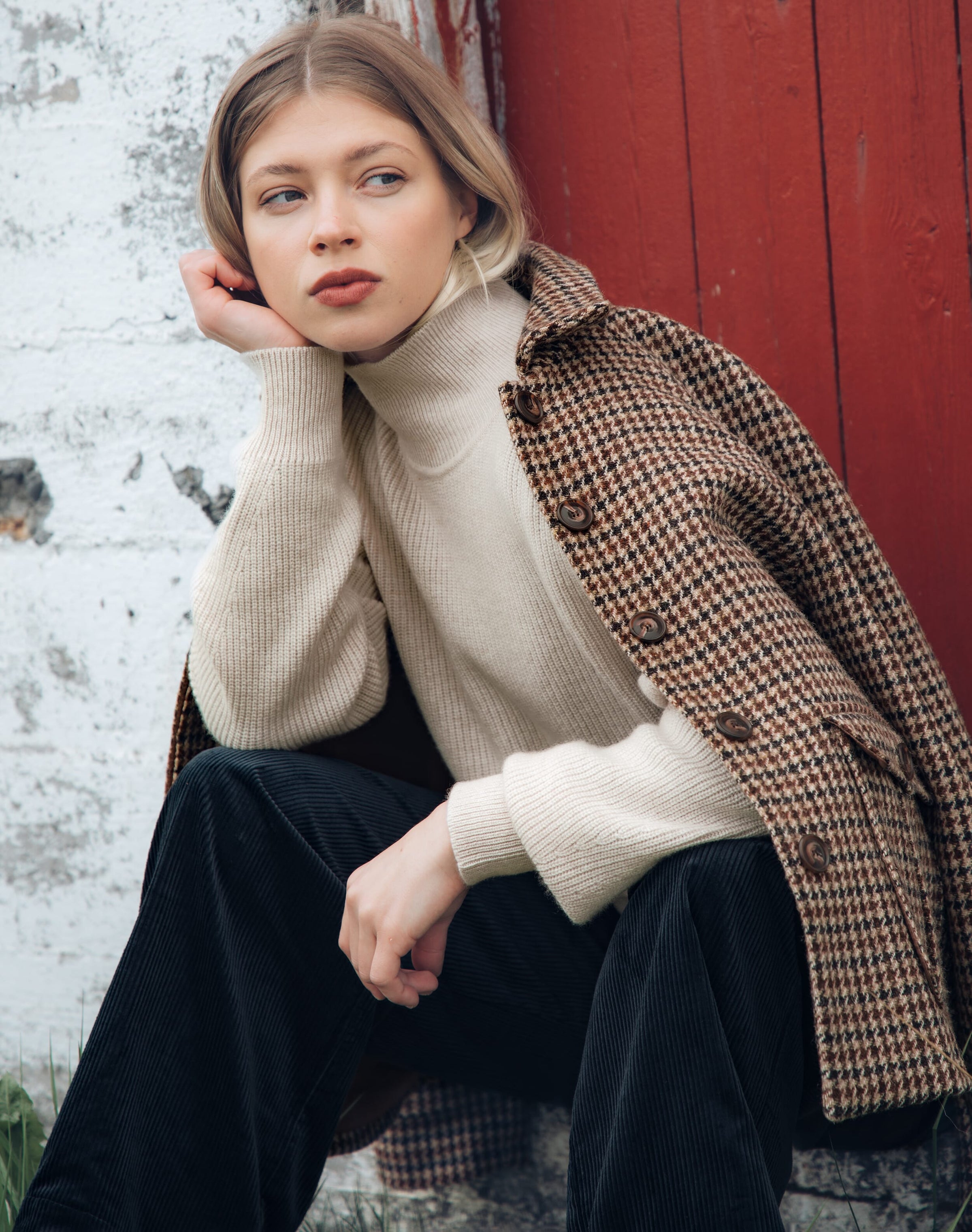 Cashmere Ribbed Week End Polo Neck